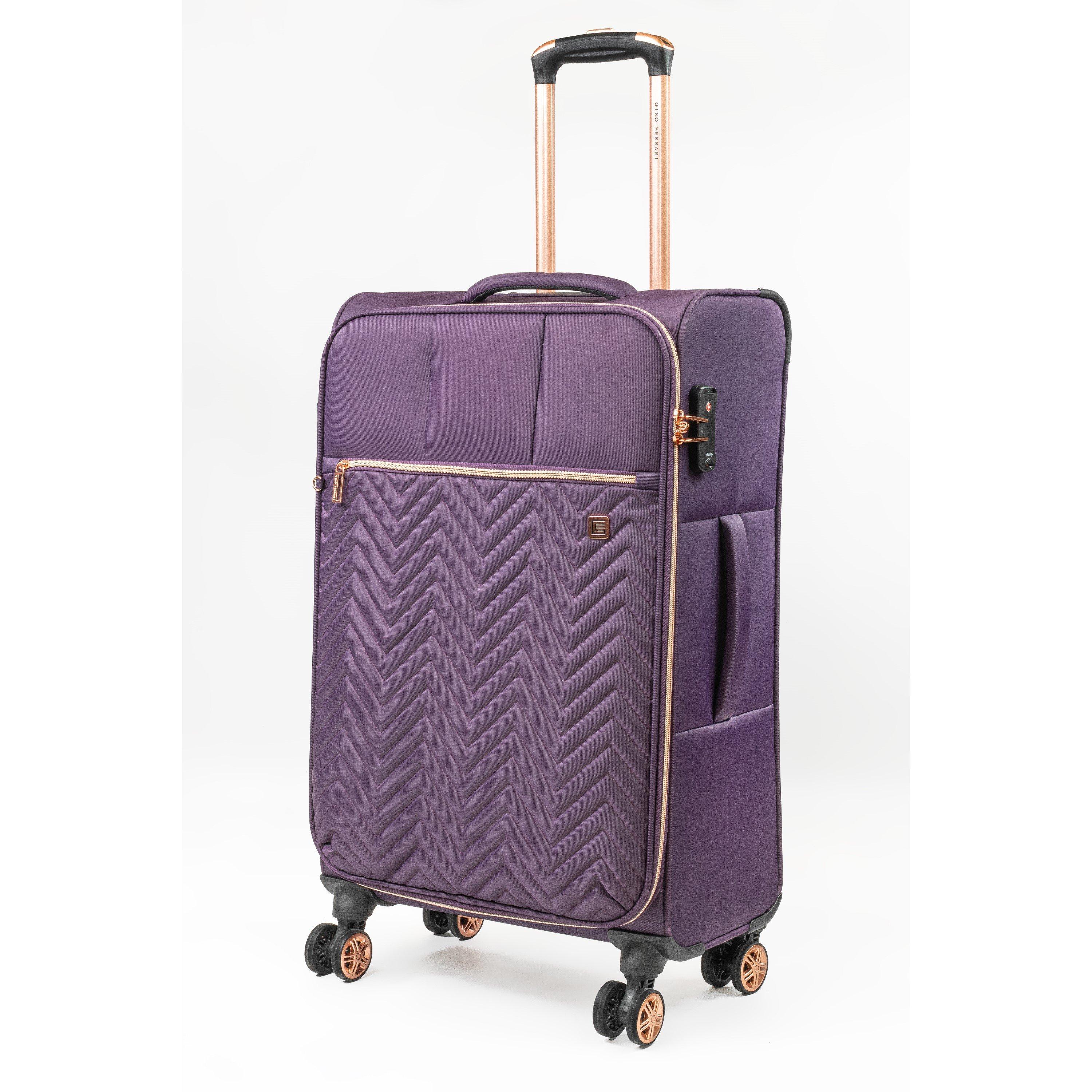 Purple Black Gf - Gino Ferrari - Biella 3-Pc Soft Luggage Set – Cabin & Hold Cases - 11