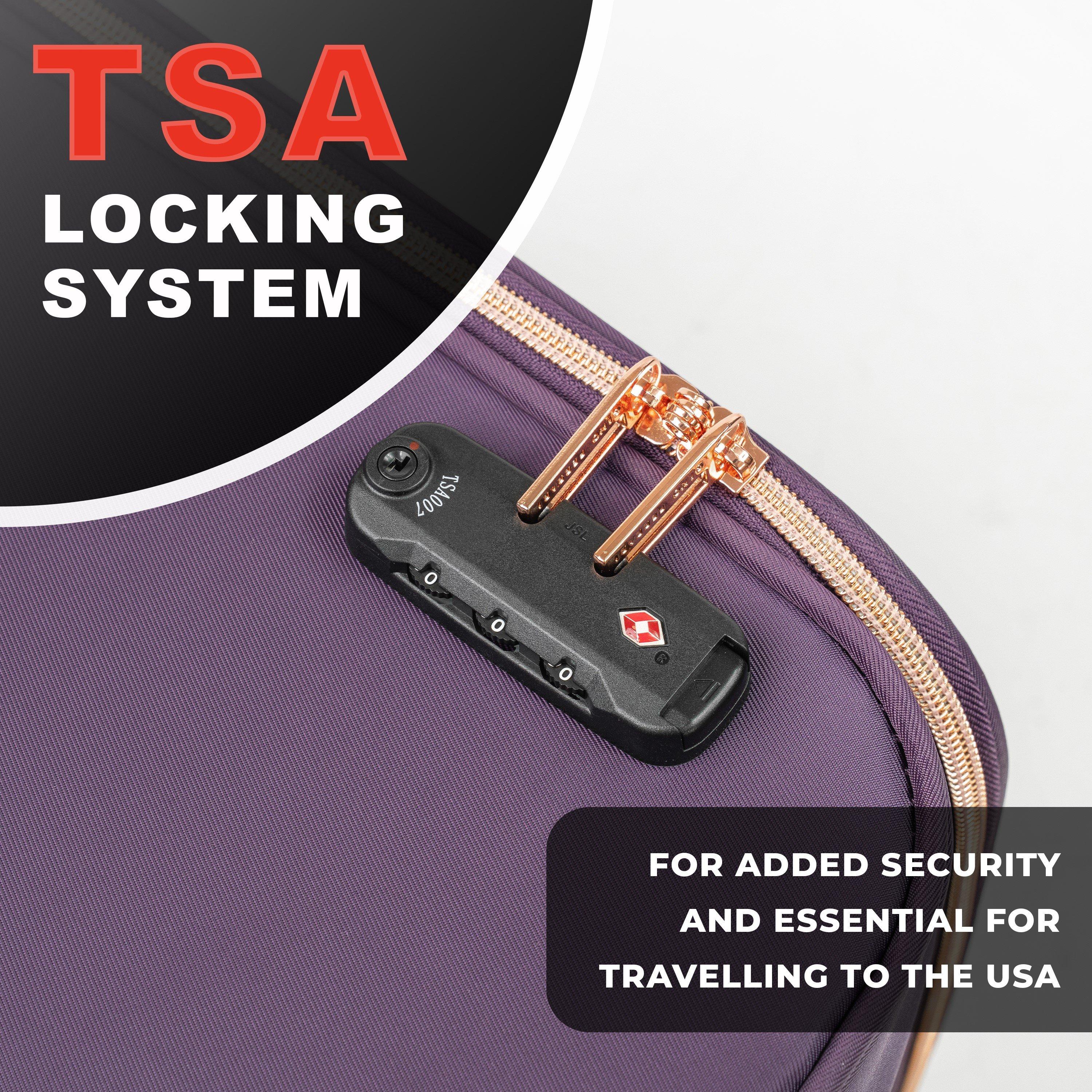 Purple Black Gf - Gino Ferrari - Biella 3-Pc Soft Luggage Set – Cabin & Hold Cases - 4