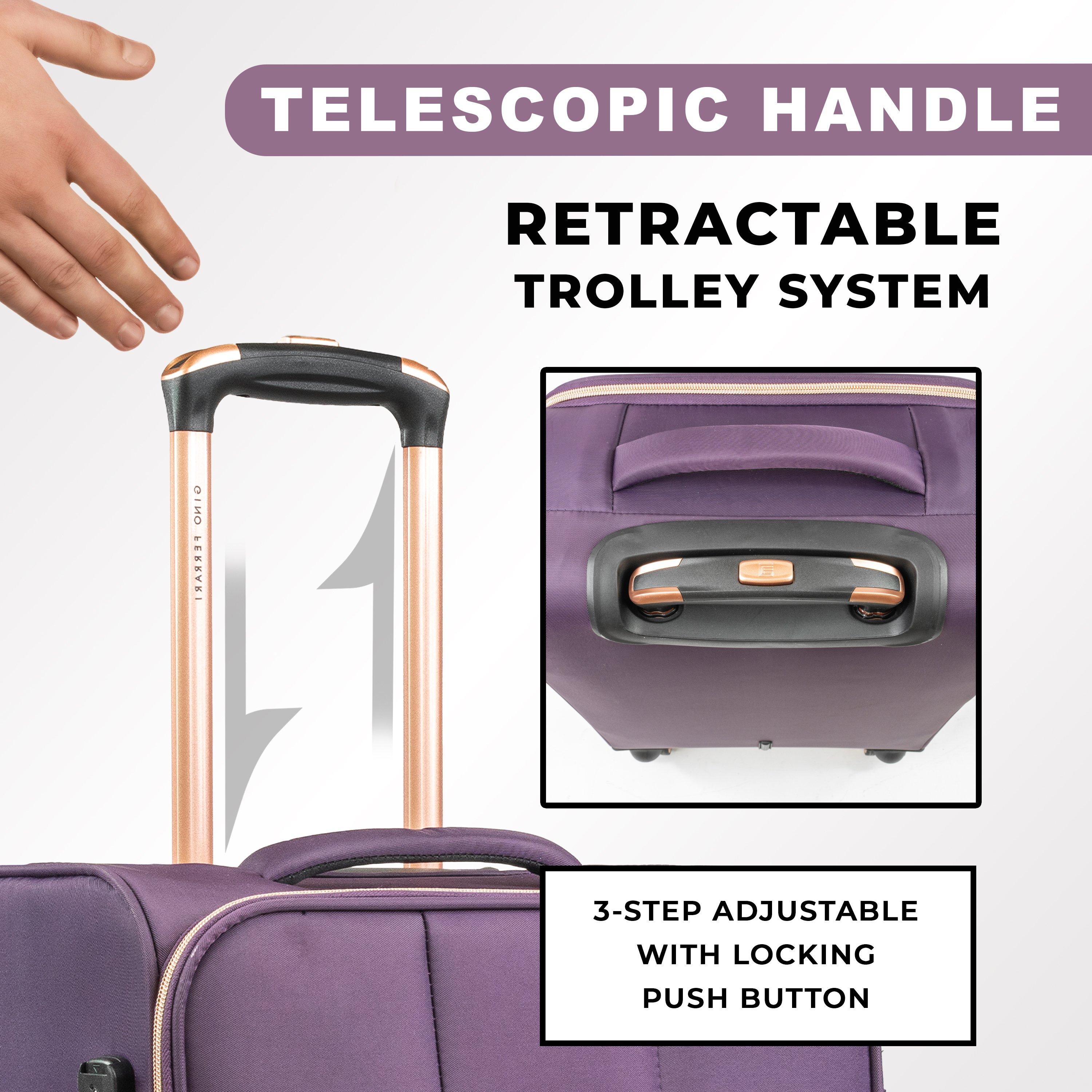 Purple Black Gf - Gino Ferrari - Biella 3-Pc Soft Luggage Set – Cabin & Hold Cases - 6