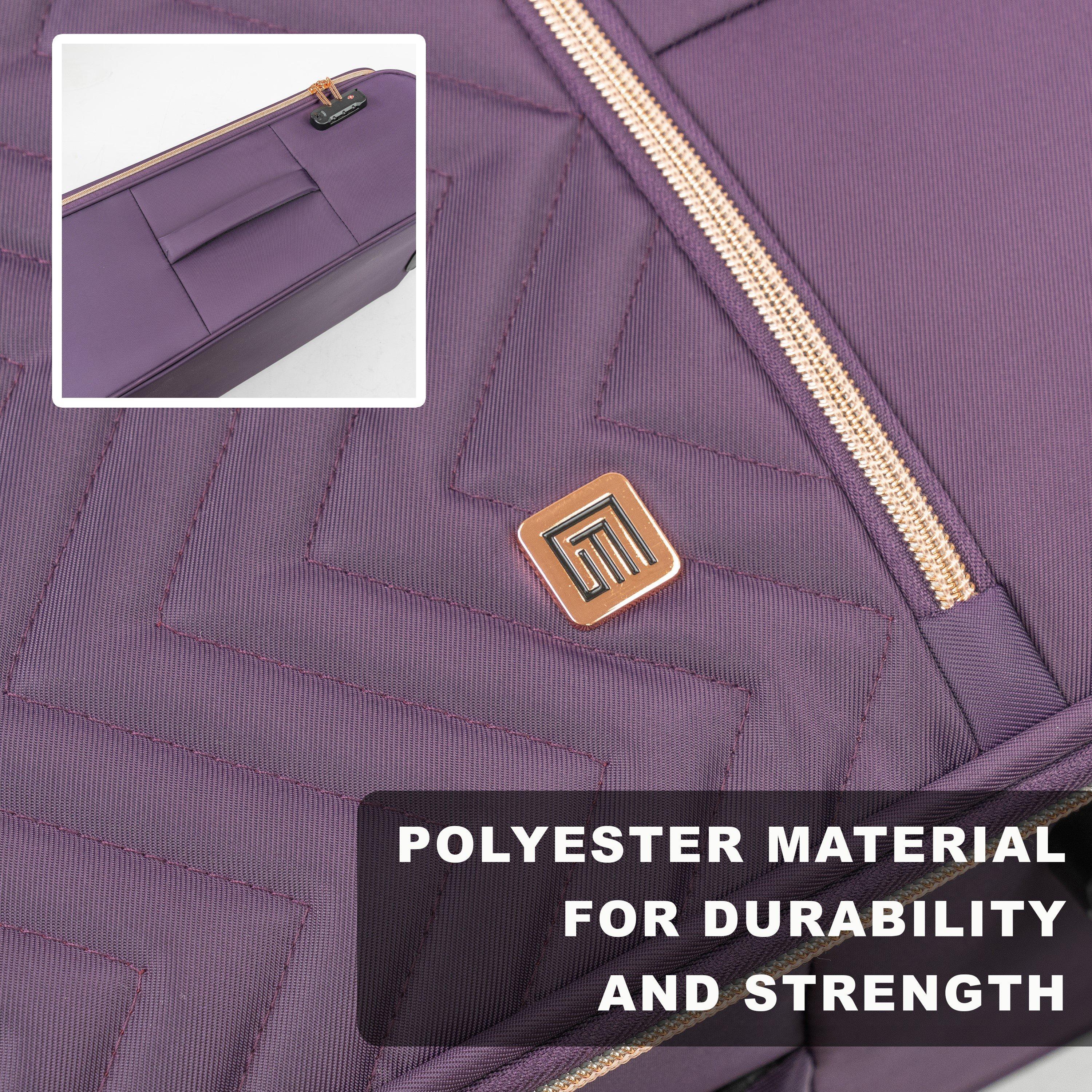 Purple Black Gf - Gino Ferrari - Biella 3-Pc Soft Luggage Set – Cabin & Hold Cases - 7