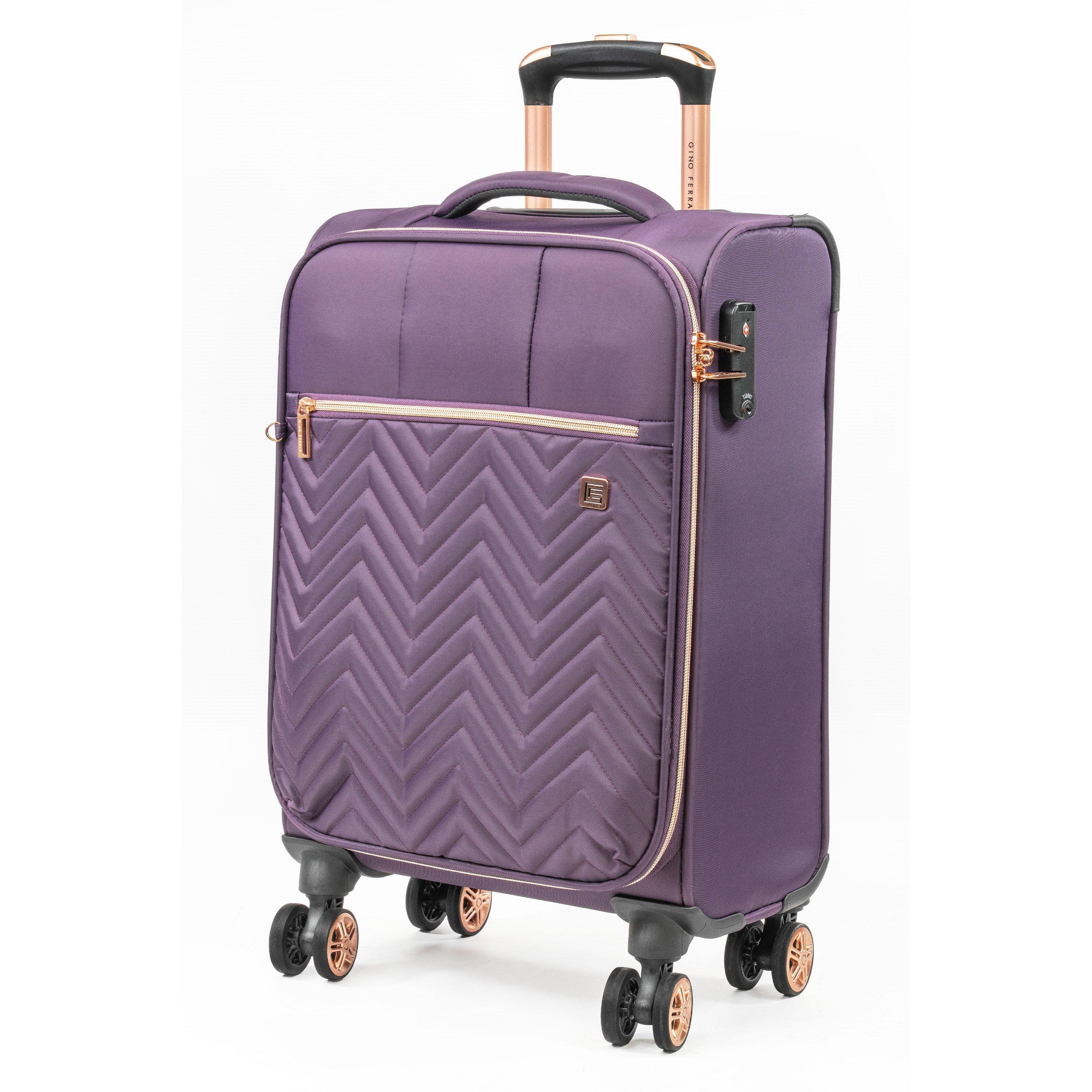 Purple Black Gf - Gino Ferrari - Biella 3-Pc Soft Luggage Set – Cabin & Hold Cases - 10
