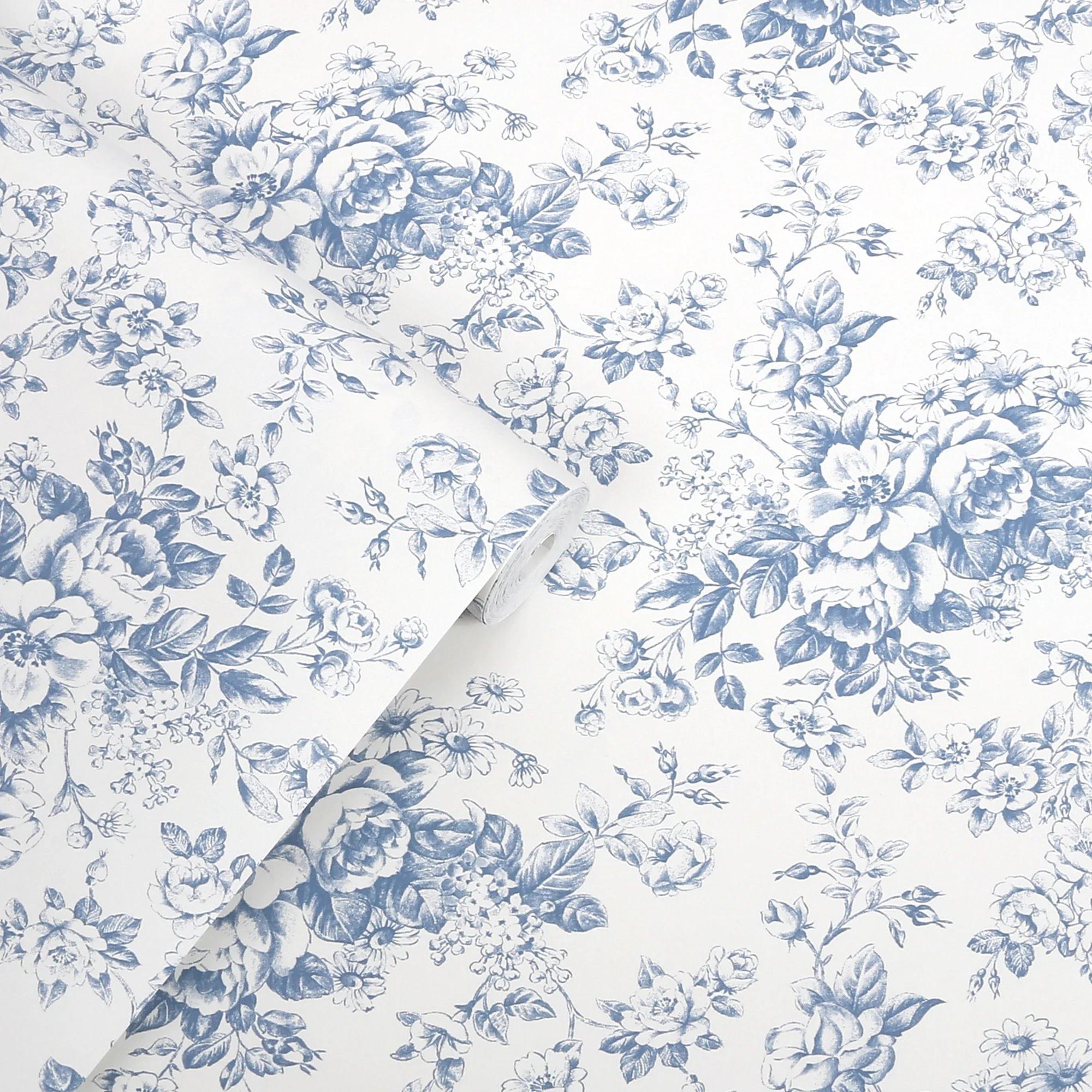 Cornflower Blue - Laura Ashley - Toile Delight Wallpaper - 3