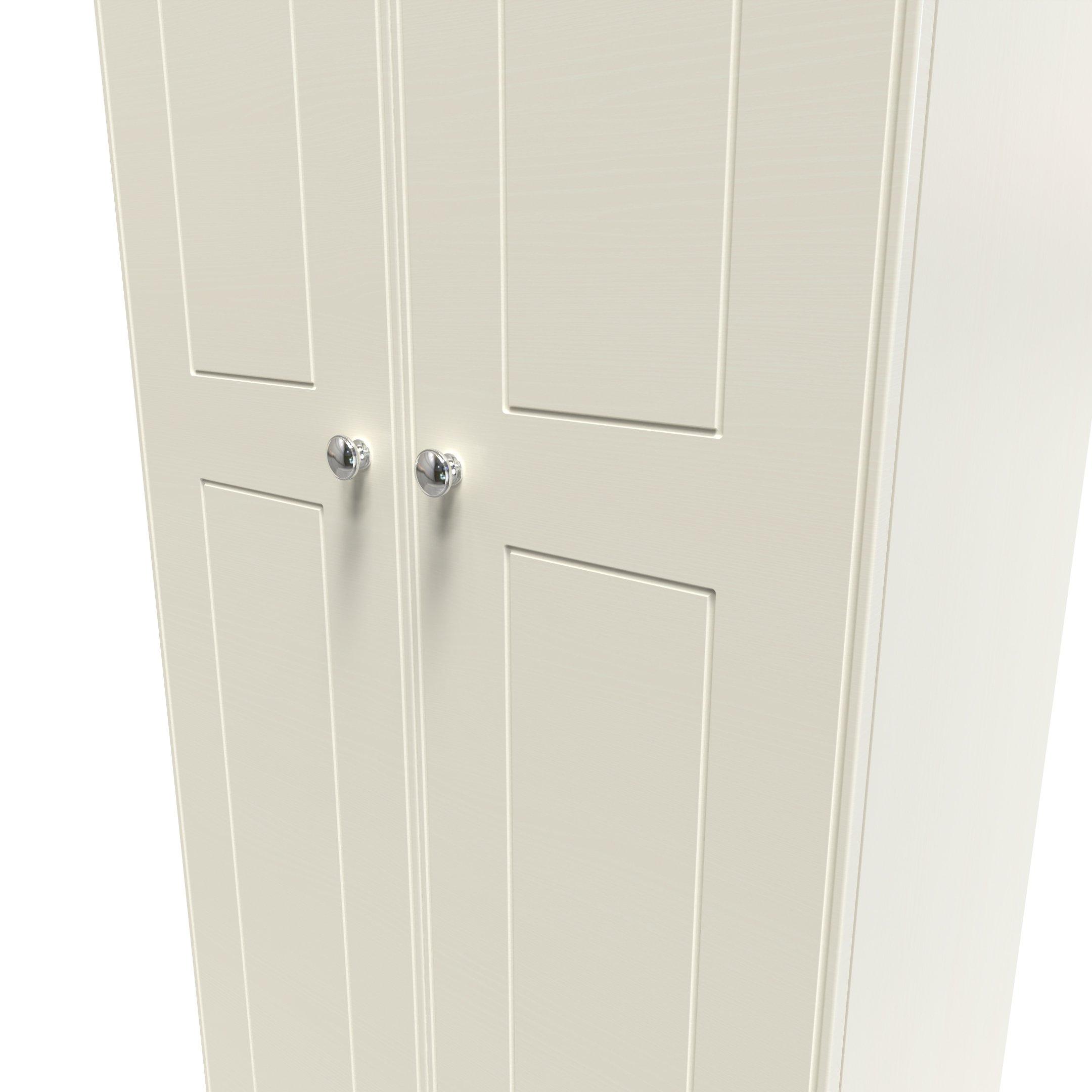Cream Ash & Oak - Welcome Furniture - Victoria 2 Door Wardrobe - Ready Assembled - 4