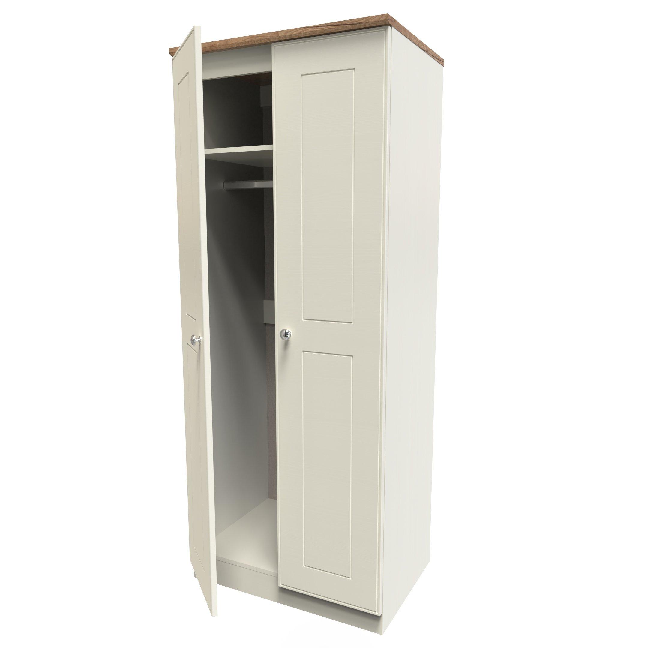 Cream Ash & Oak - Welcome Furniture - Victoria 2 Door Wardrobe - Ready Assembled - 5