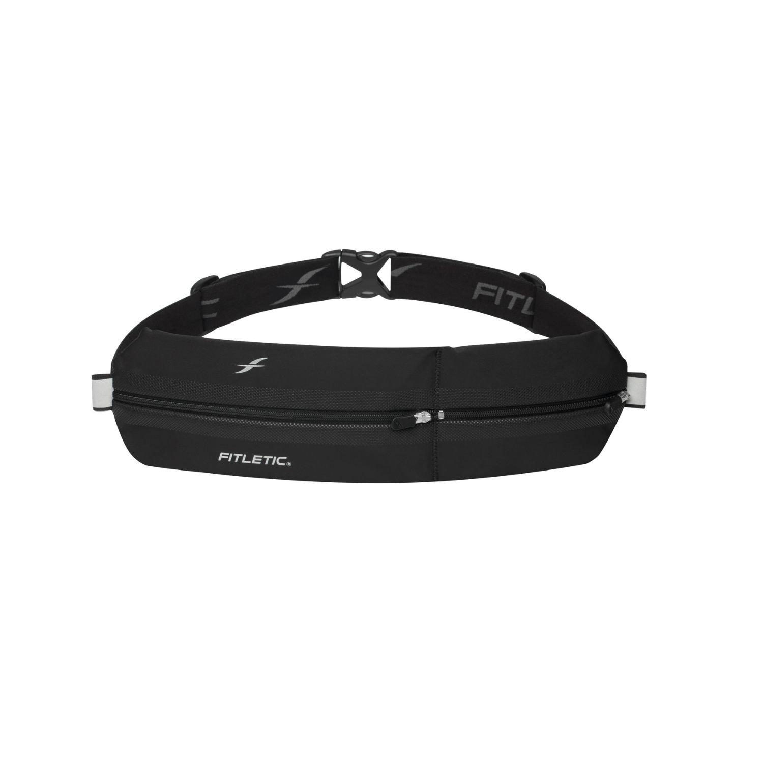 Fitletic  Bolt Double Pocket Running Pouch - Black - Single