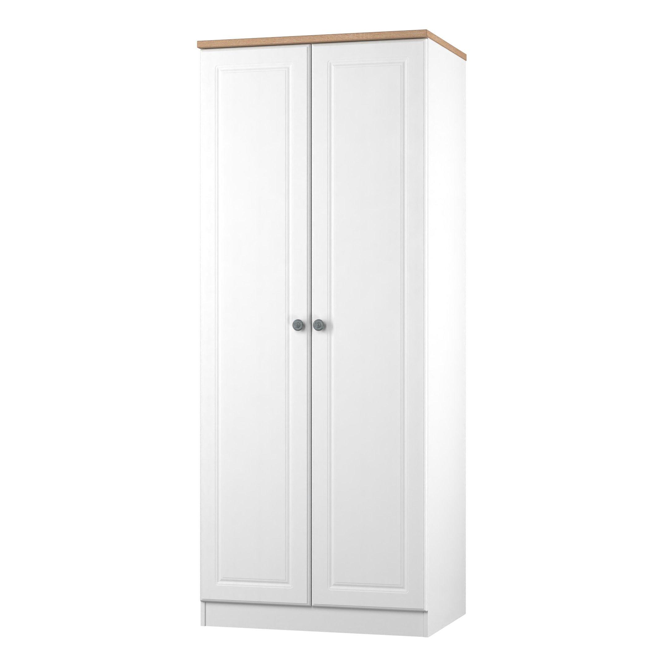 White Ash & Oak - Welcome Furniture - Norfolk Plain Double Wardrobe - Ready Assembled - 4