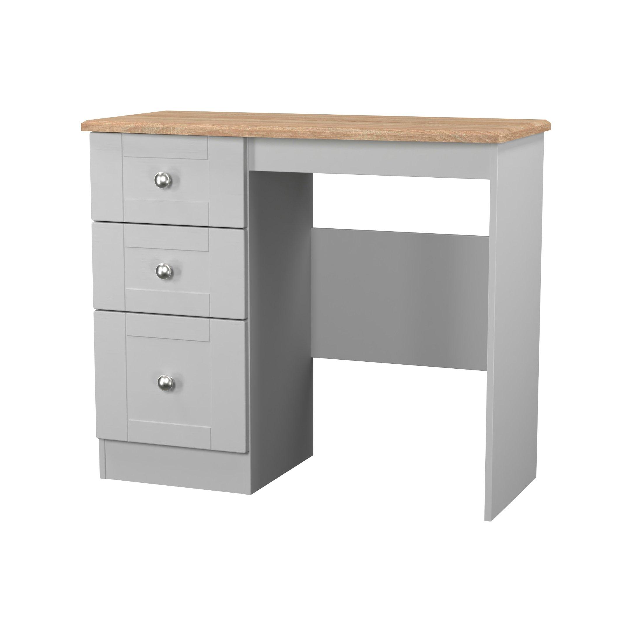 Grey Ash & Oak - Welcome Furniture - Sussex 3 Drawer Vanity - Ready Assembled - 3