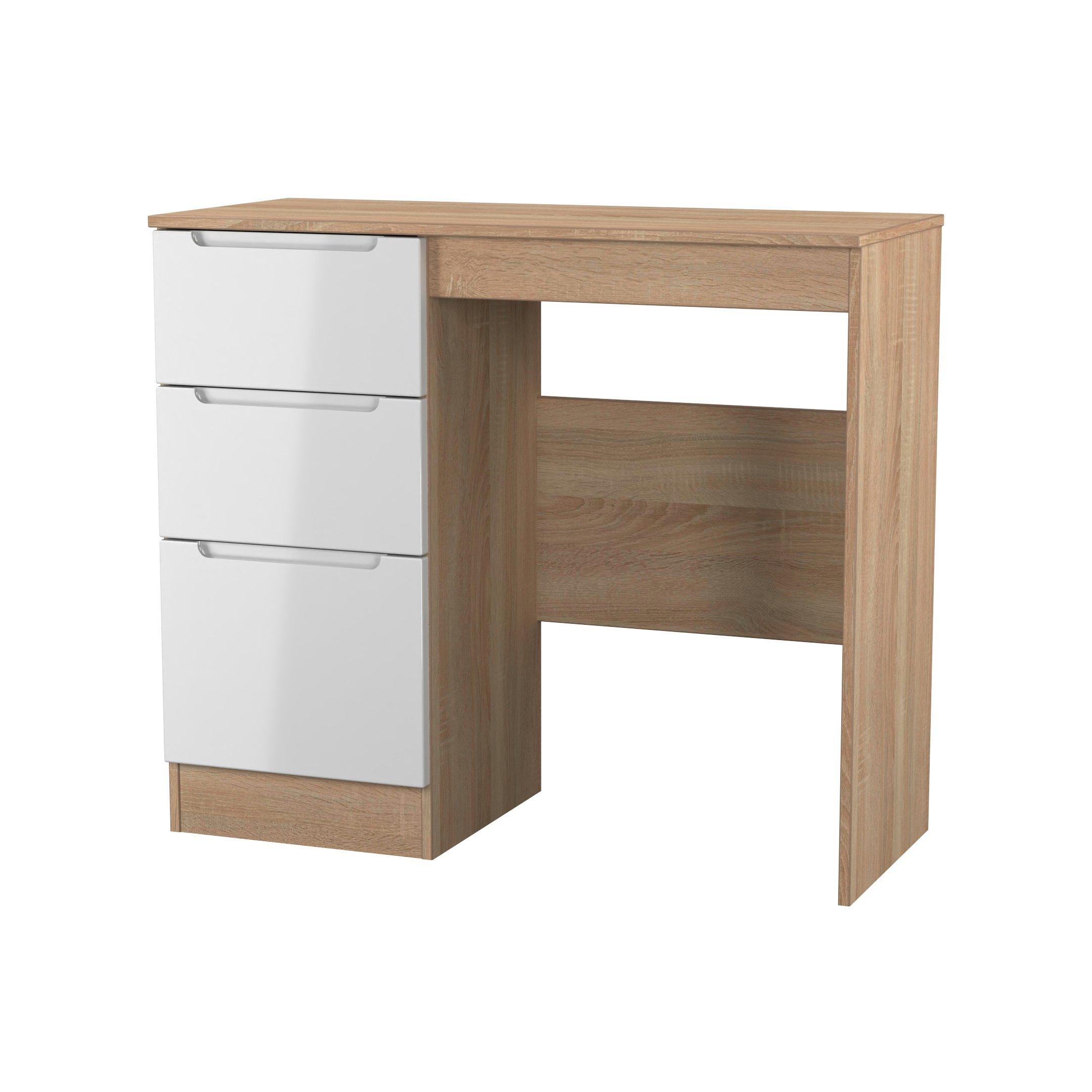 White & Oak - Welcome Furniture - Milan 3 Drawer Vanity - Ready Assembled - 3