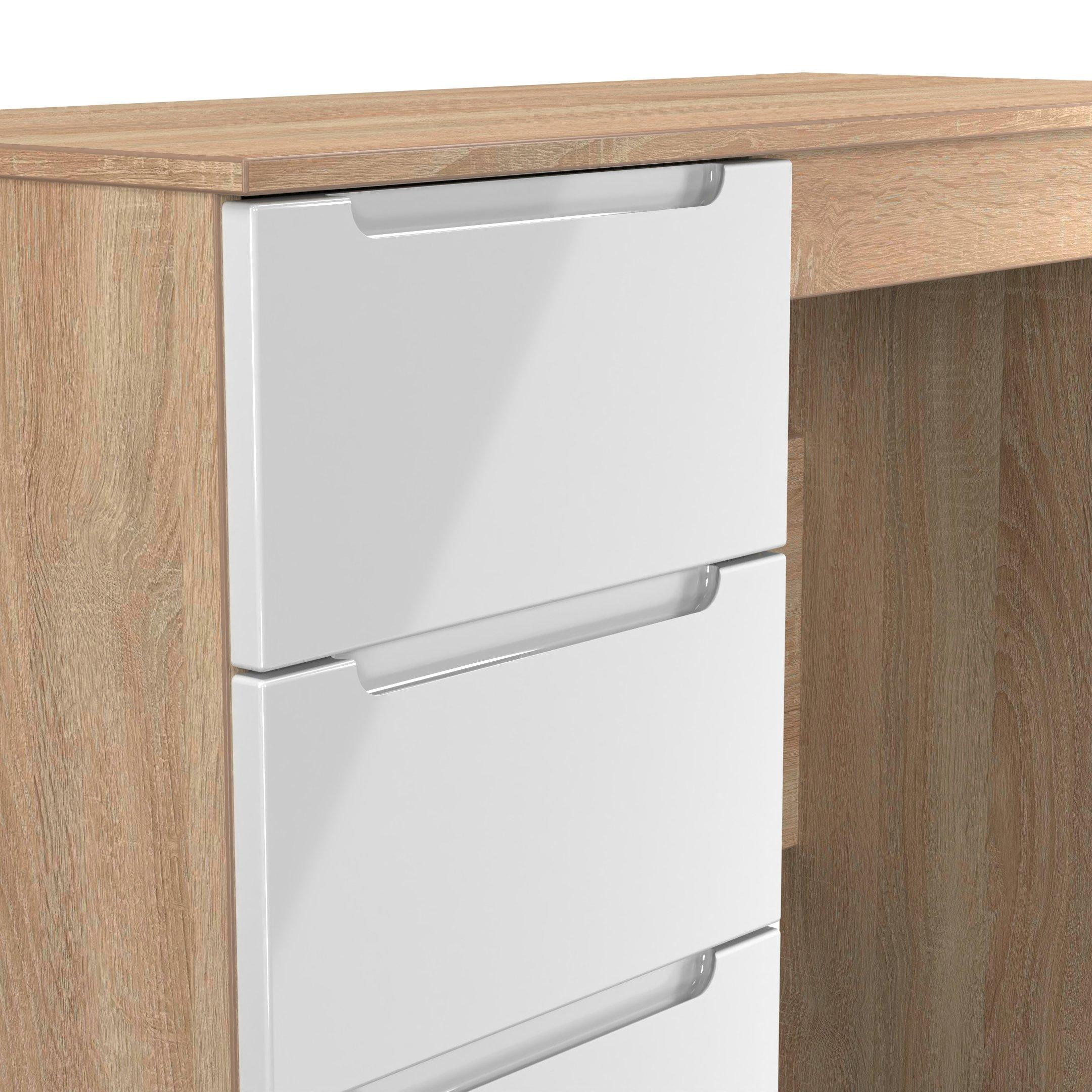 White & Oak - Welcome Furniture - Milan 3 Drawer Vanity - Ready Assembled - 4