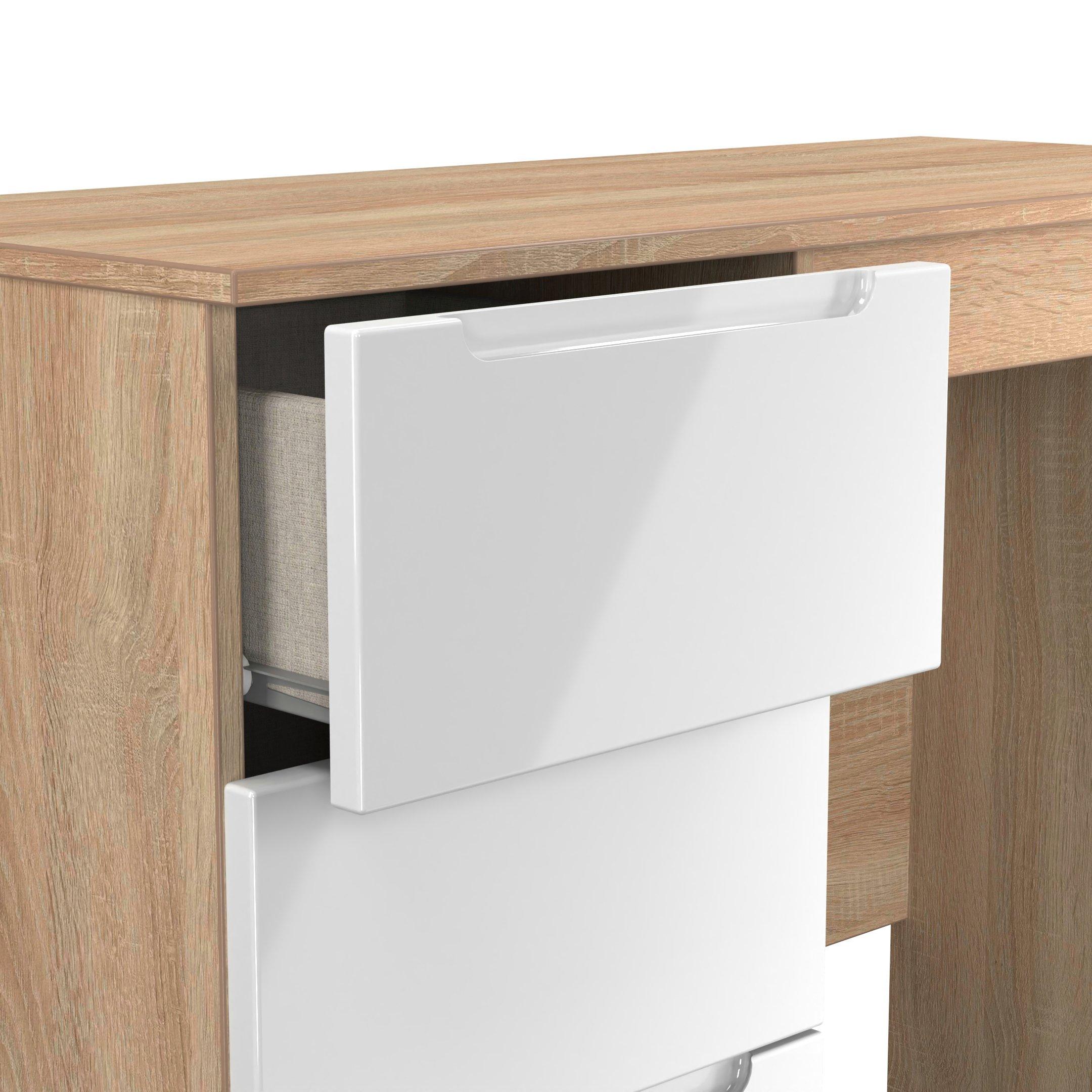 White & Oak - Welcome Furniture - Milan 3 Drawer Vanity - Ready Assembled - 5