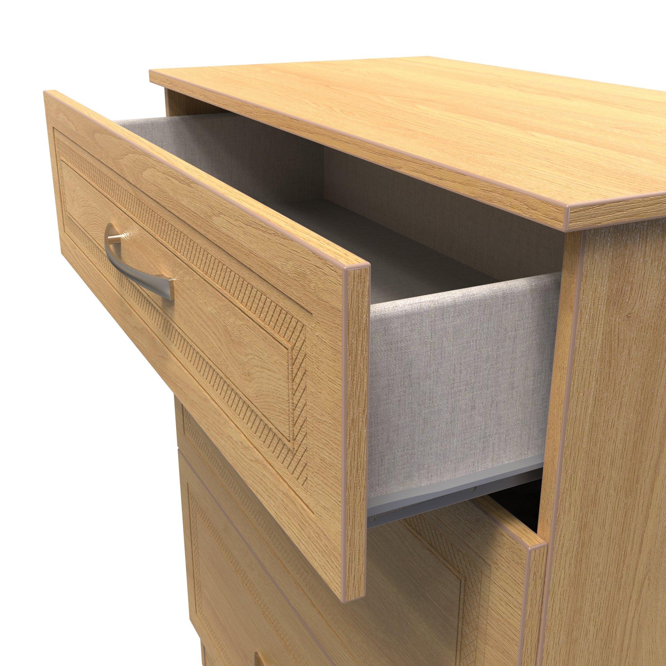 Modern Oak - Welcome Furniture - Dorset 3 Drawer Deep Chest - Ready Assembled - 5