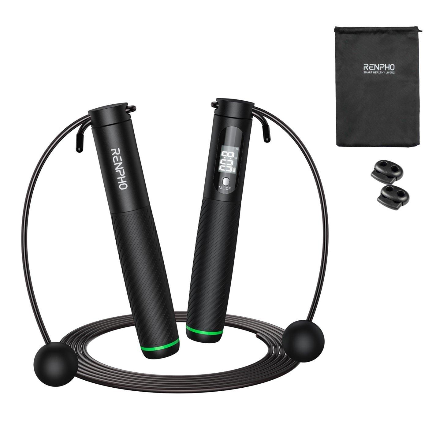 Black - Renpho - Renpho Smart Jump Rope - 1