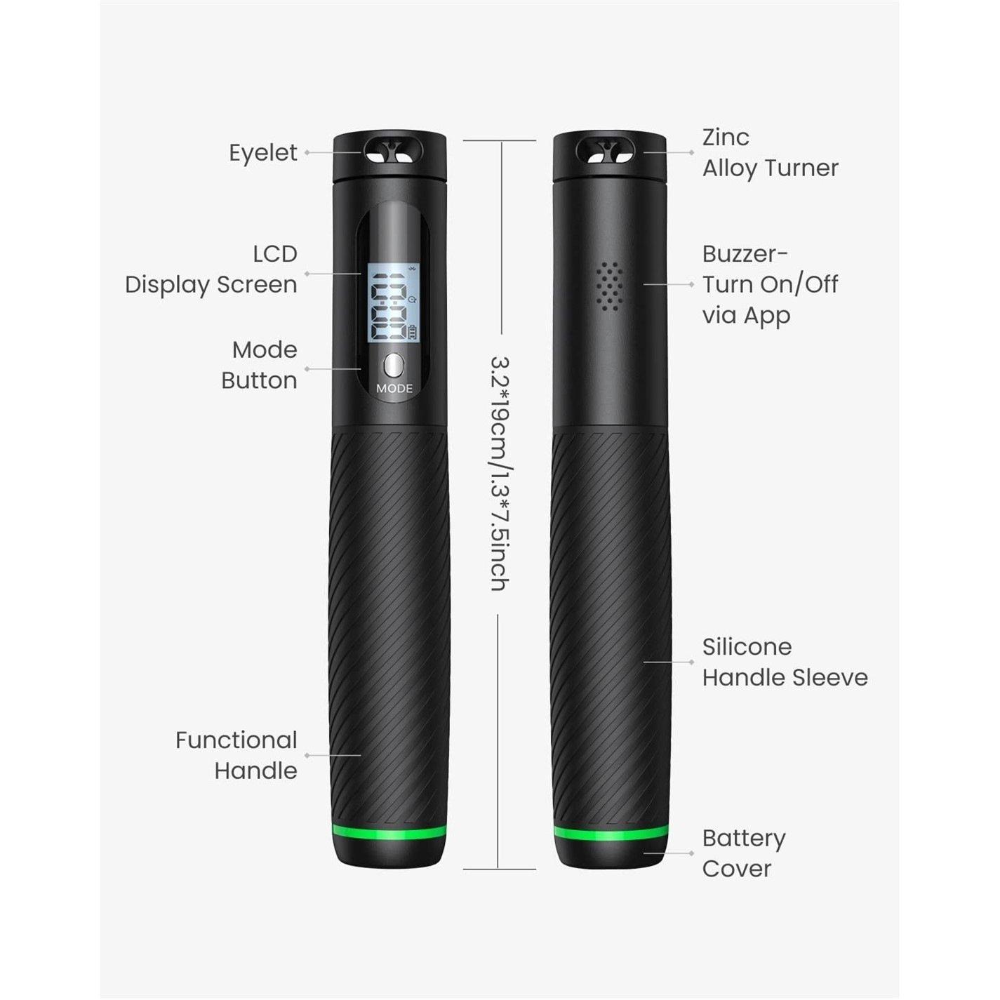 Black - Renpho - Renpho Smart Jump Rope - 3