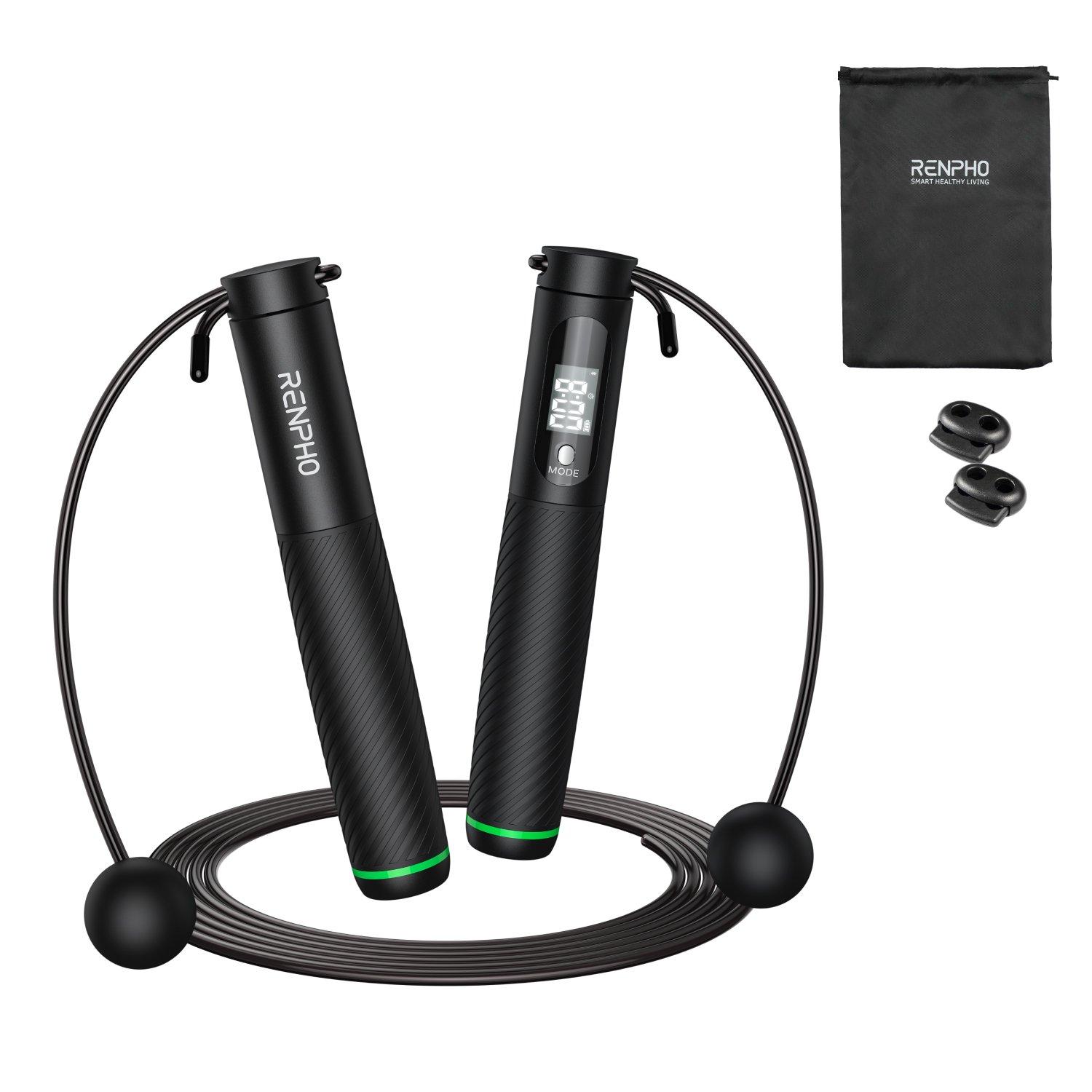 Black - Renpho - Renpho Smart Jump Rope - 4