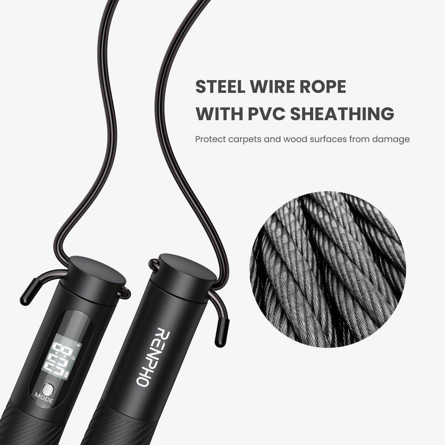 Black - Renpho - Renpho Smart Jump Rope - 5
