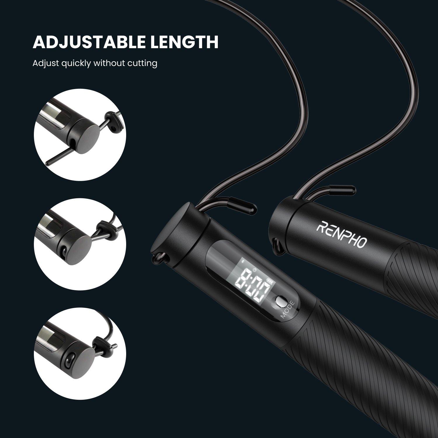 Black - Renpho - Renpho Smart Jump Rope - 6