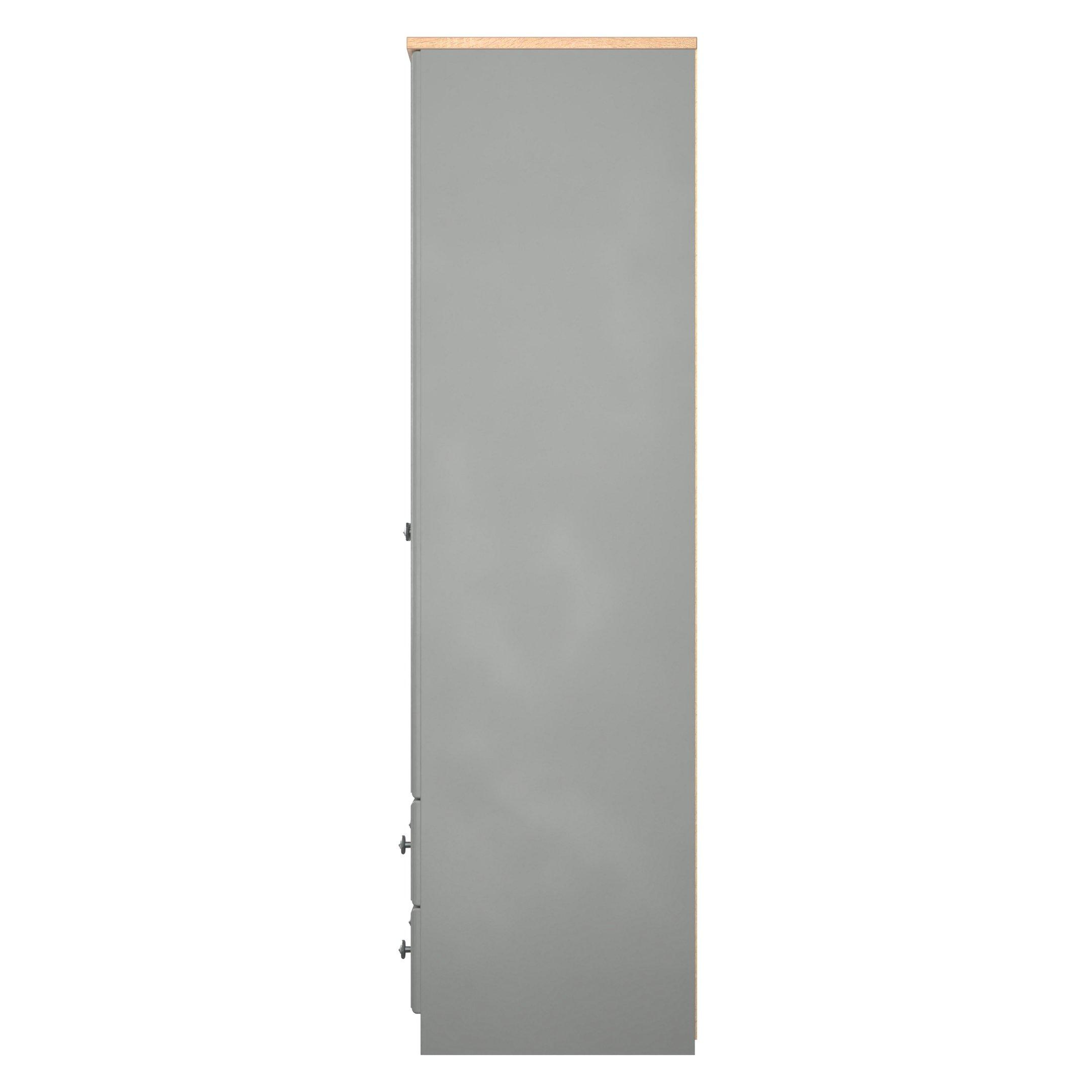 Dusk Grey & Oak - Welcome Furniture - Norfolk 2 Drawer Double Wardrobe - Ready Assembled - 3