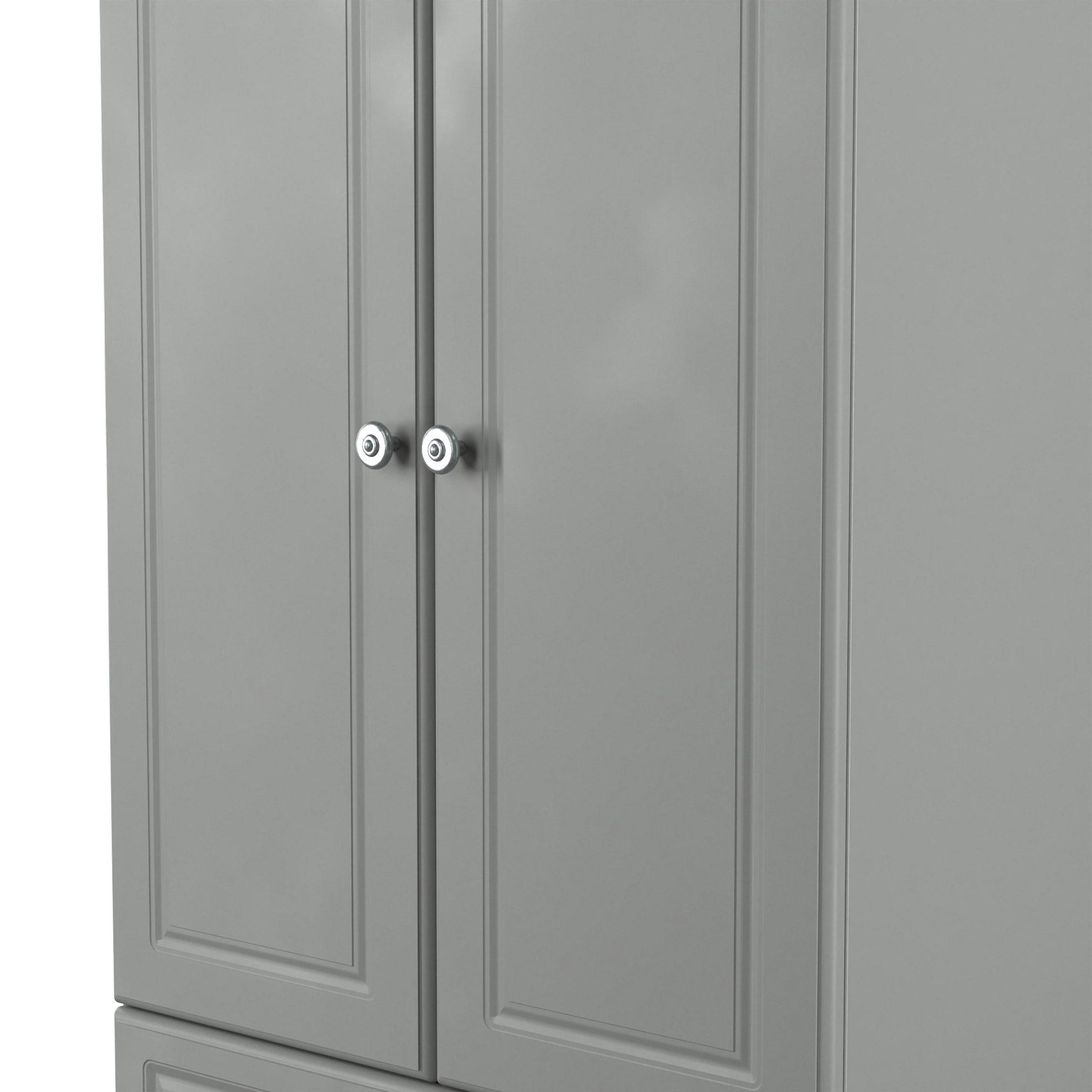 Dusk Grey & Oak - Welcome Furniture - Norfolk 2 Drawer Double Wardrobe - Ready Assembled - 5