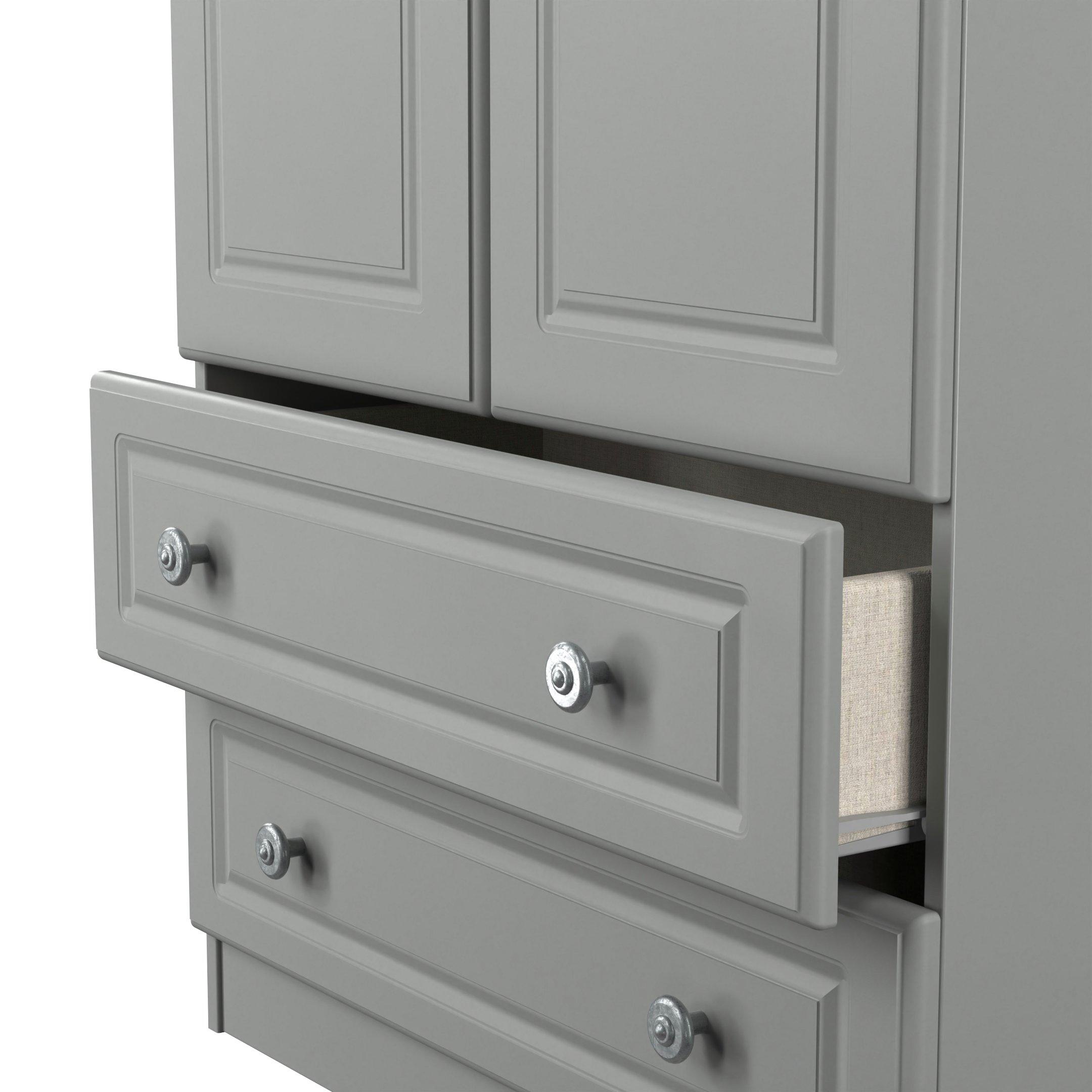Dusk Grey & Oak - Welcome Furniture - Norfolk 2 Drawer Double Wardrobe - Ready Assembled - 7