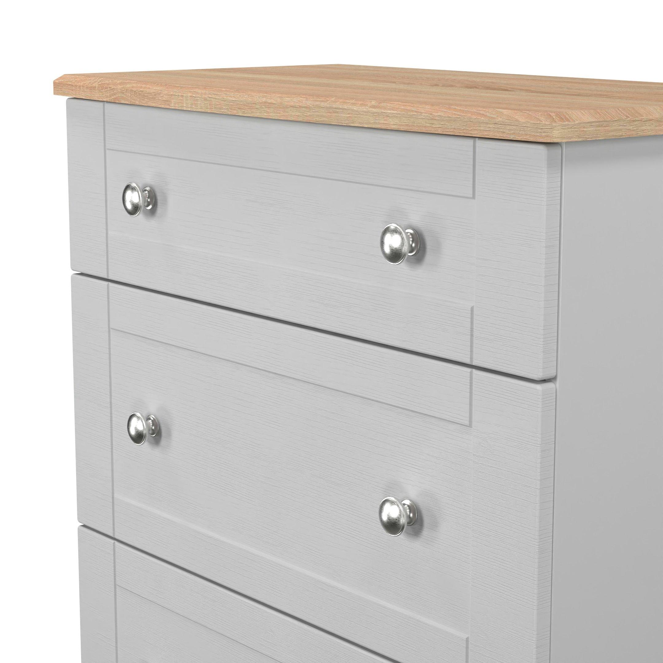 Grey Ash & Oak - Welcome Furniture - Sussex 3 Drawer Deep Chest - Ready Assembled - 4