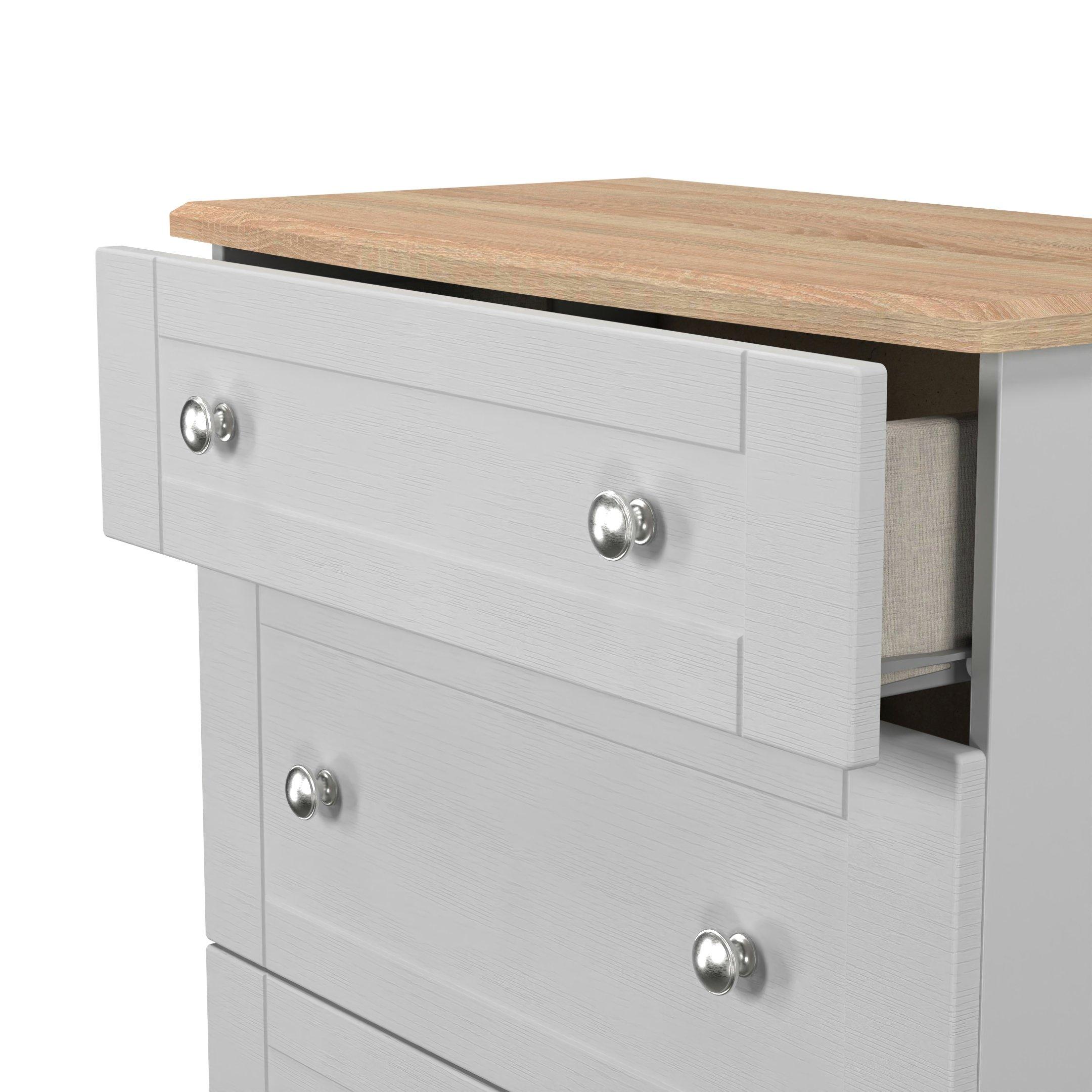 Grey Ash & Oak - Welcome Furniture - Sussex 3 Drawer Deep Chest - Ready Assembled - 5