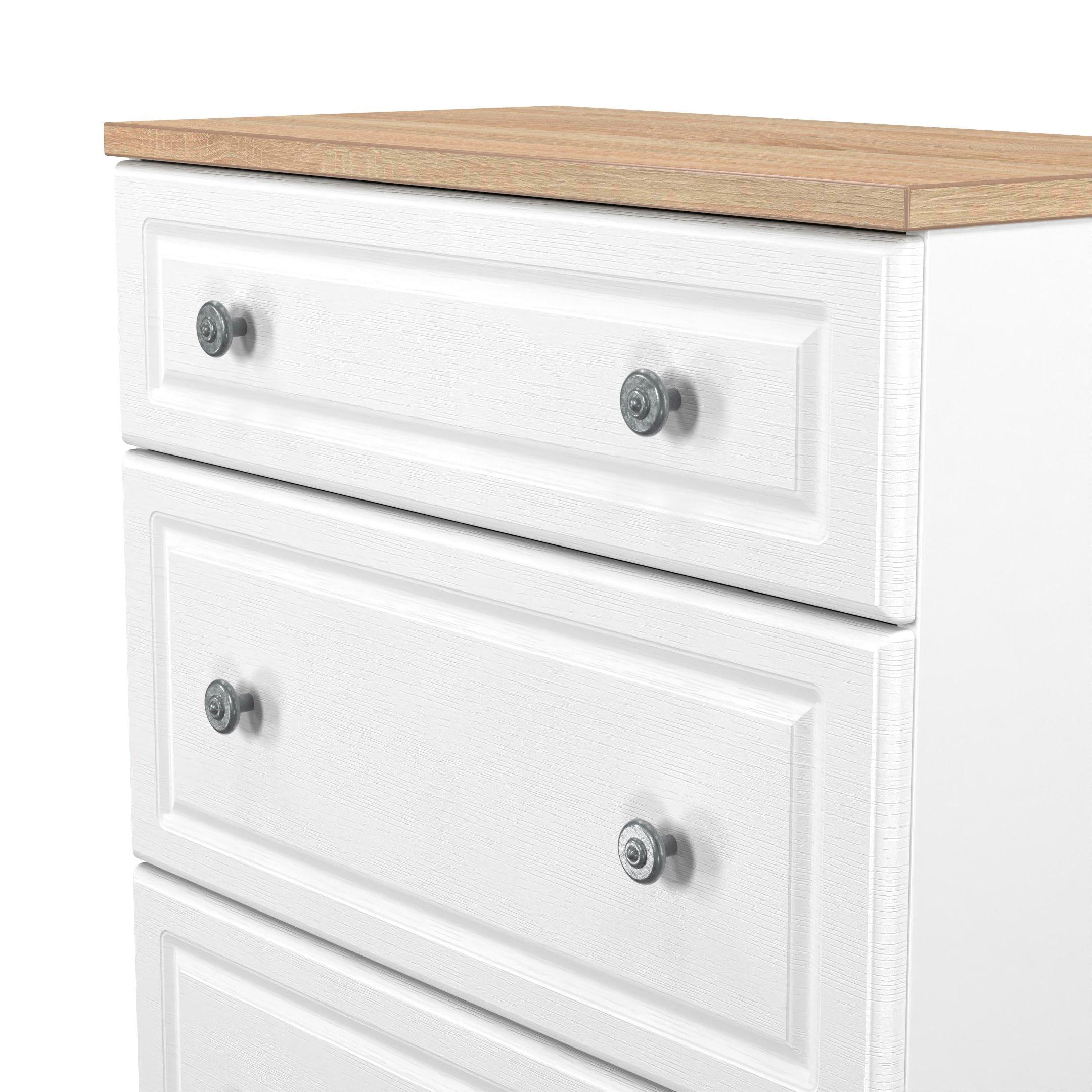 White Ash & Oak - Welcome Furniture - Norfolk 3 Drawer Deep Chest - Ready Assembled - 5