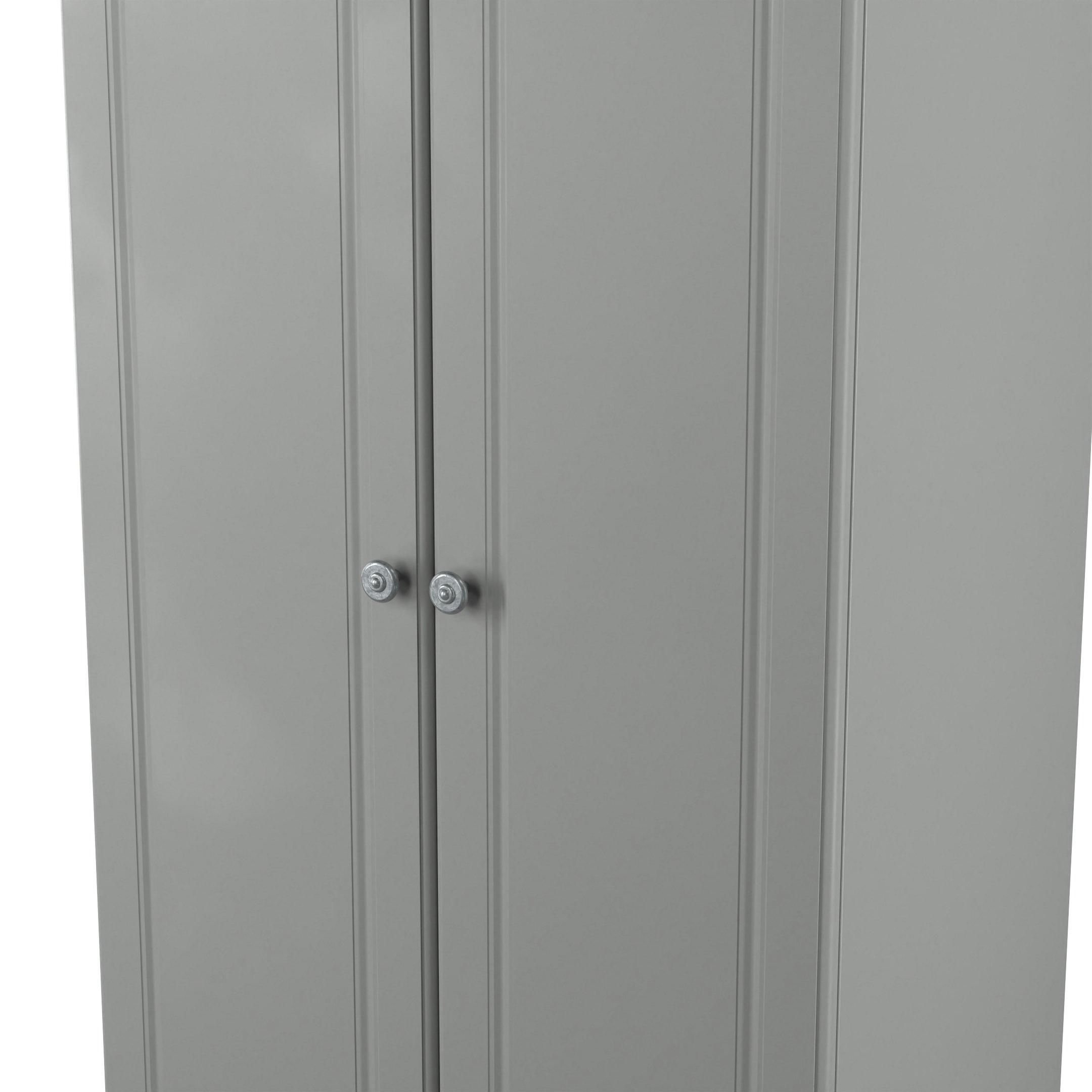 Dusk Grey & Oak - Welcome Furniture - Norfolk Plain Double Wardrobe - Ready Assembled - 5