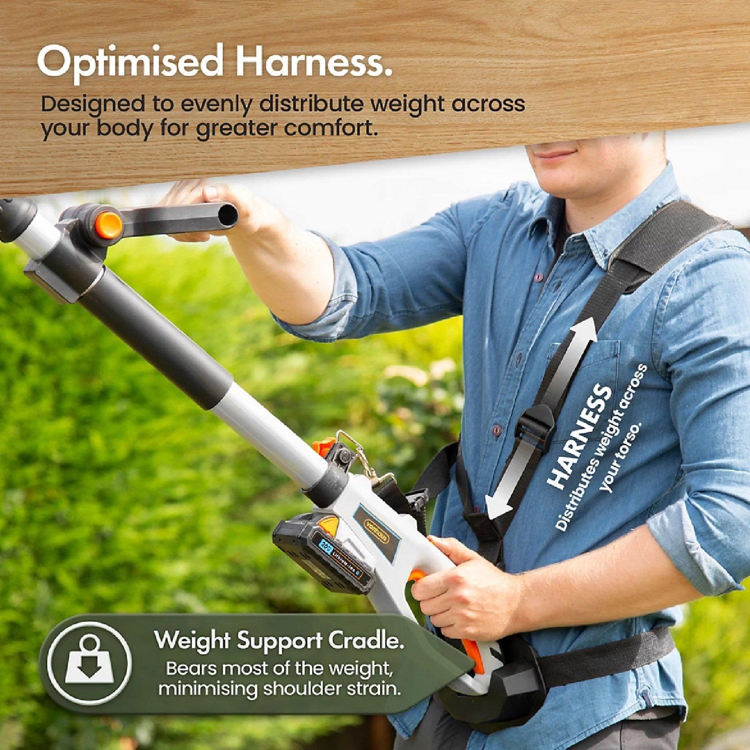 Grey - VonHaus - G-Series Cordless Pole Hedge Trimmer 2x Batteries - 2