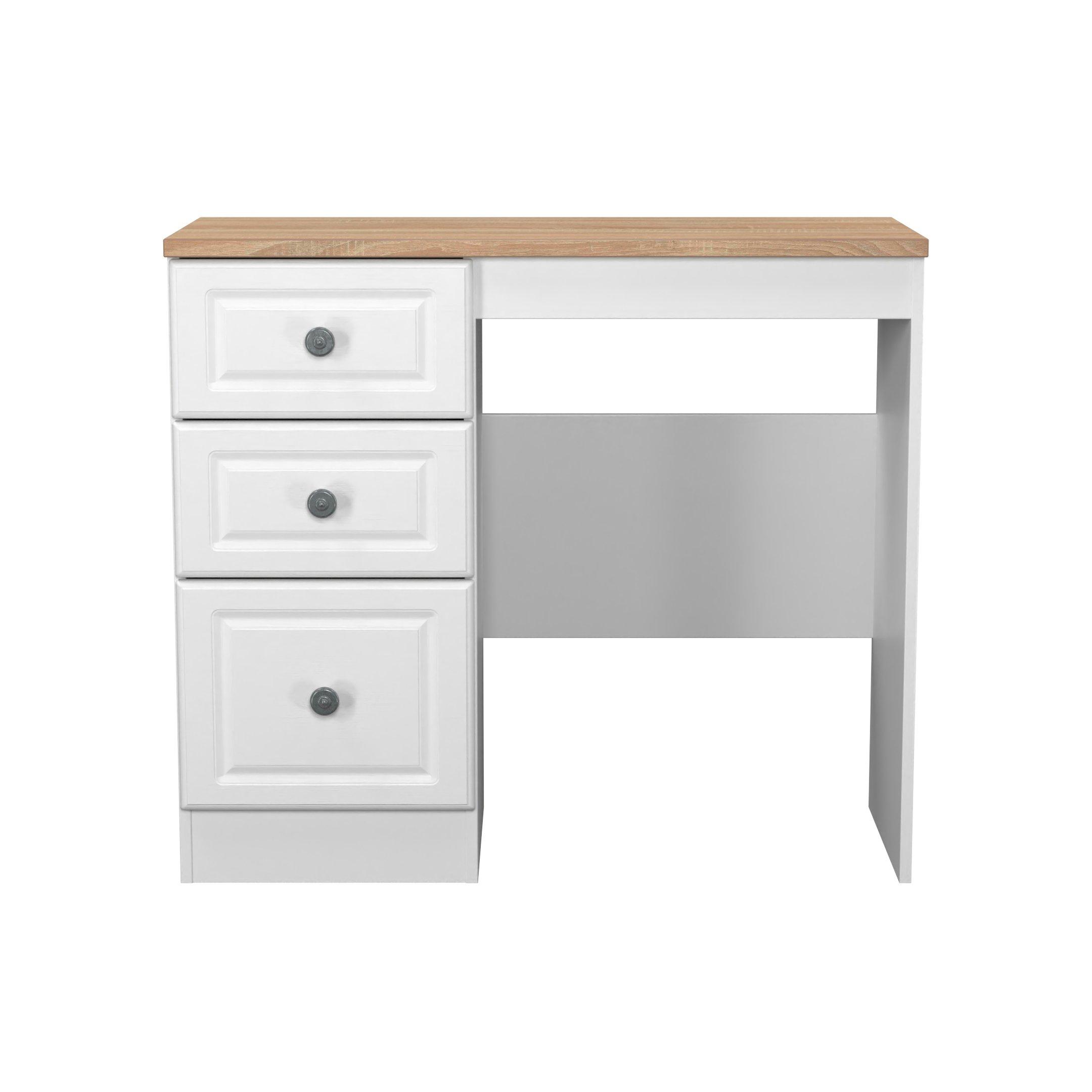 White Ash & Oak - Welcome Furniture - Norfolk 3 Drawer Vanity - Ready Assembled - 2