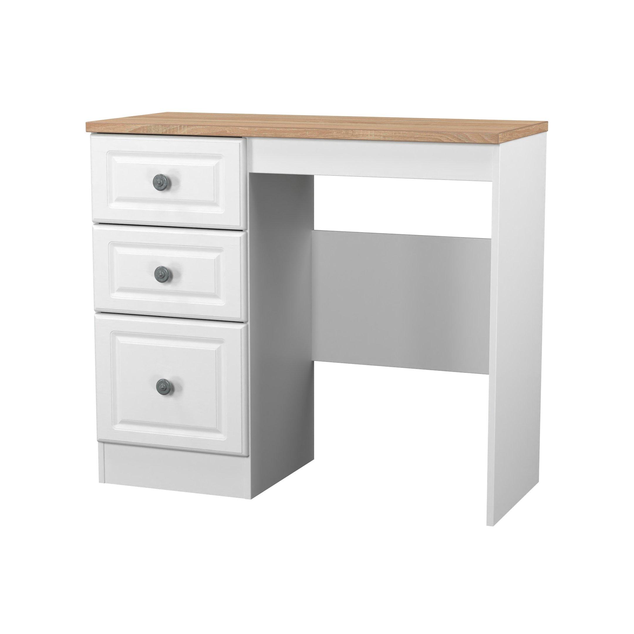 White Ash & Oak - Welcome Furniture - Norfolk 3 Drawer Vanity - Ready Assembled - 4