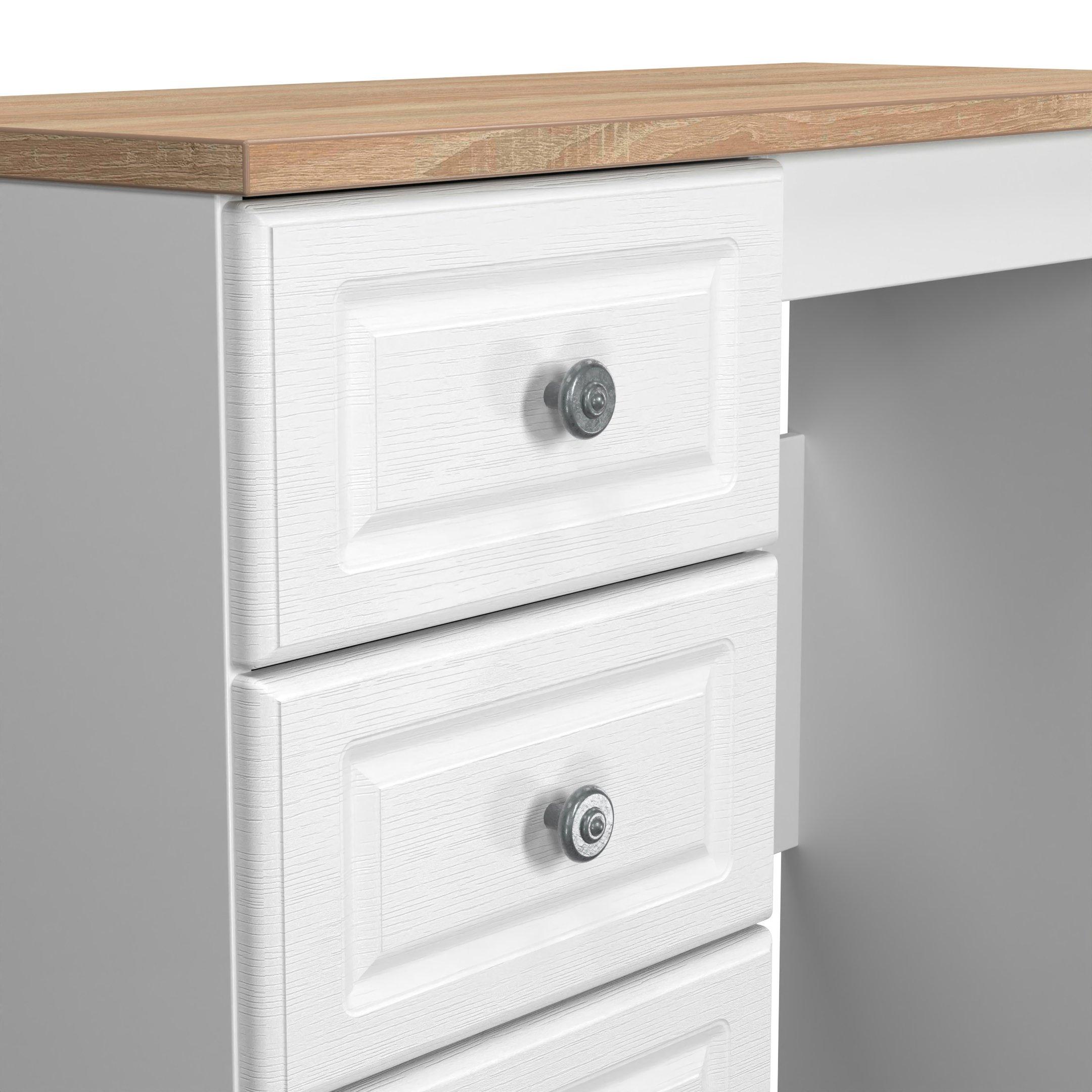White Ash & Oak - Welcome Furniture - Norfolk 3 Drawer Vanity - Ready Assembled - 5