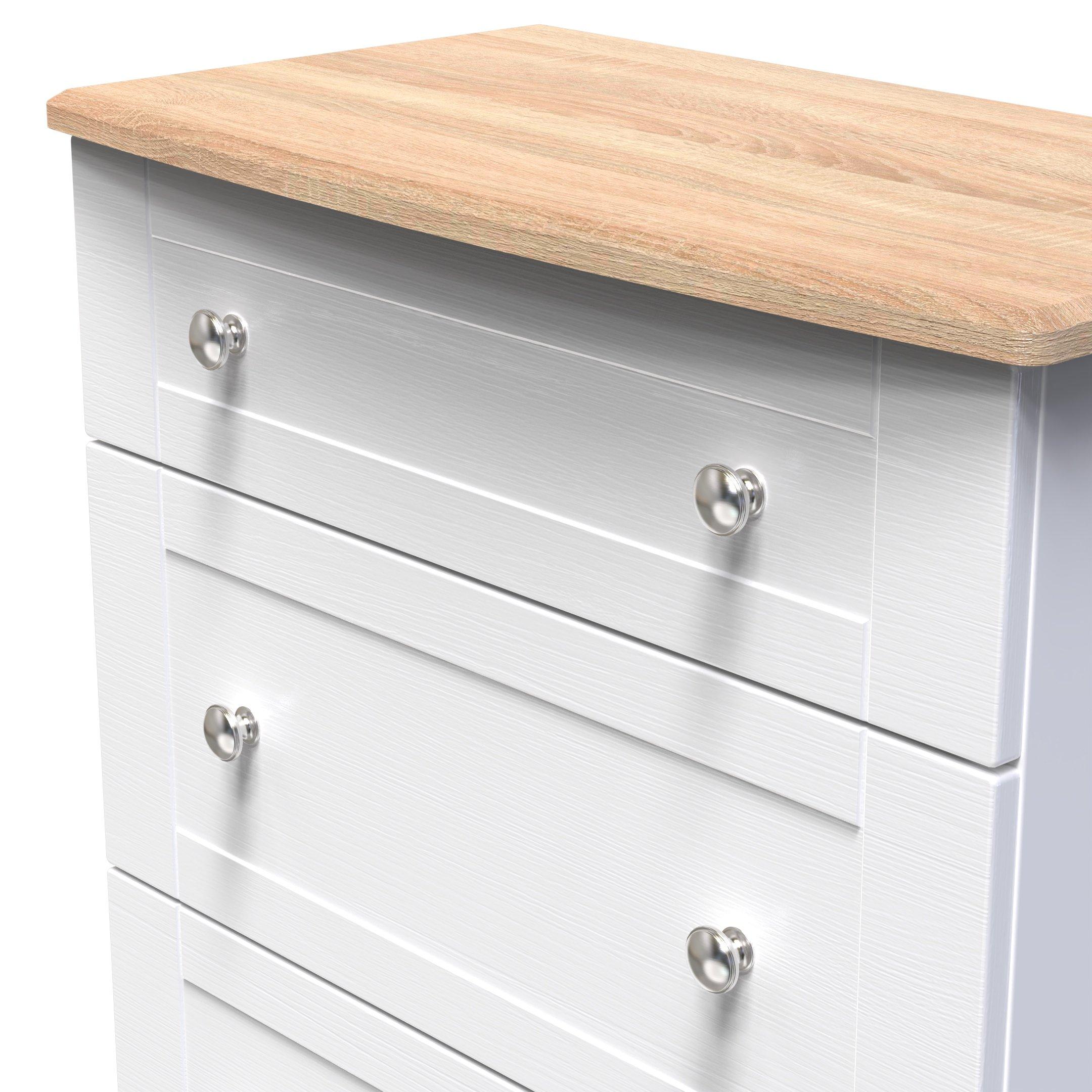 White Ash & Oak - Welcome Furniture - Sussex 3 Drawer Deep Chest - Ready Assembled - 4