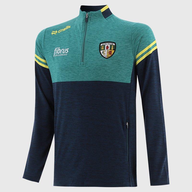 Oneills Men's Antrim Sedona Half Zip Top Senior - Mar/Teal/Lime - L