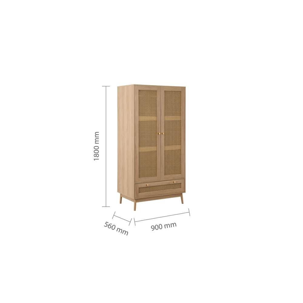 Nude - Birlea - Croxley 2 Door 1 Drawer Wardrobe - 7
