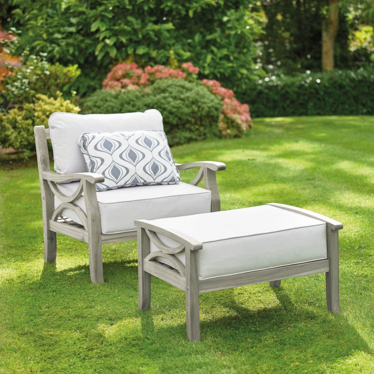 Light Grey - Greenhurst - Sorrento Armchair with Footrest and Cushions - 2