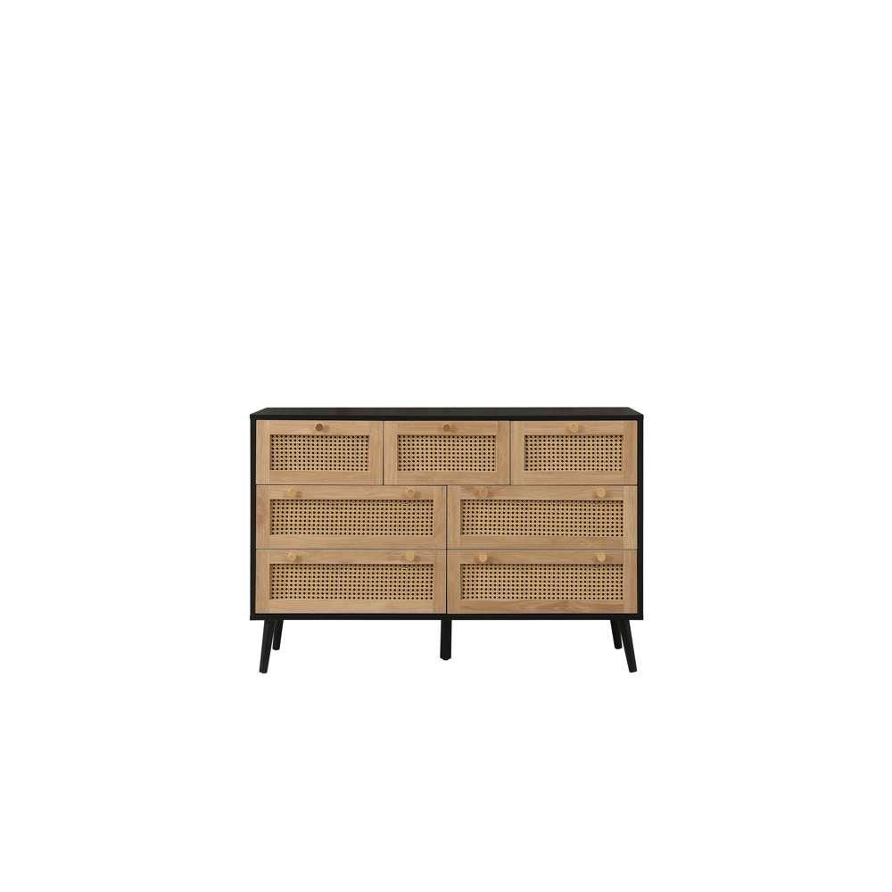 Black - Birlea - Croxley 7 Drawer Rattan Chest - 6
