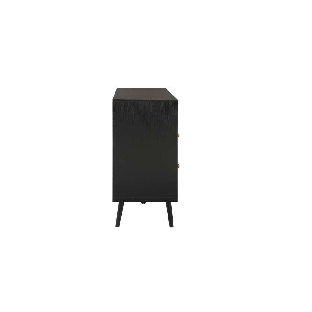 Black - Birlea - Croxley 7 Drawer Rattan Chest - 7