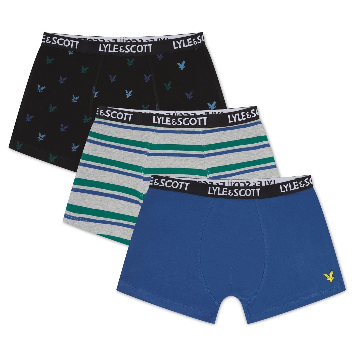 Blue - Lyle and Scott - 3 Pack of Mixed Trunks