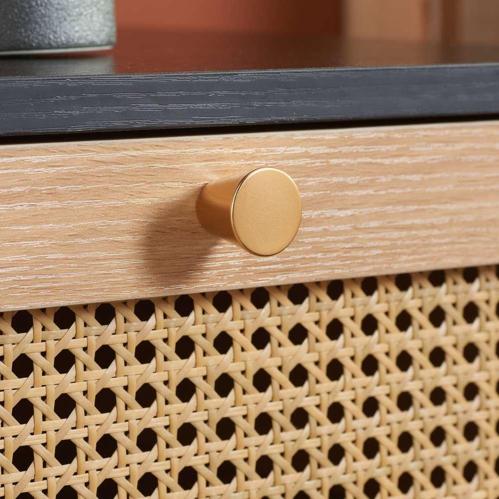 Black - Birlea - Croxley 2 Drawer Rattan Bedside - 3