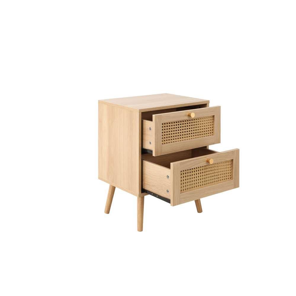 Nude - Birlea - Croxley 2 Drawer Rattan Bedside - 4