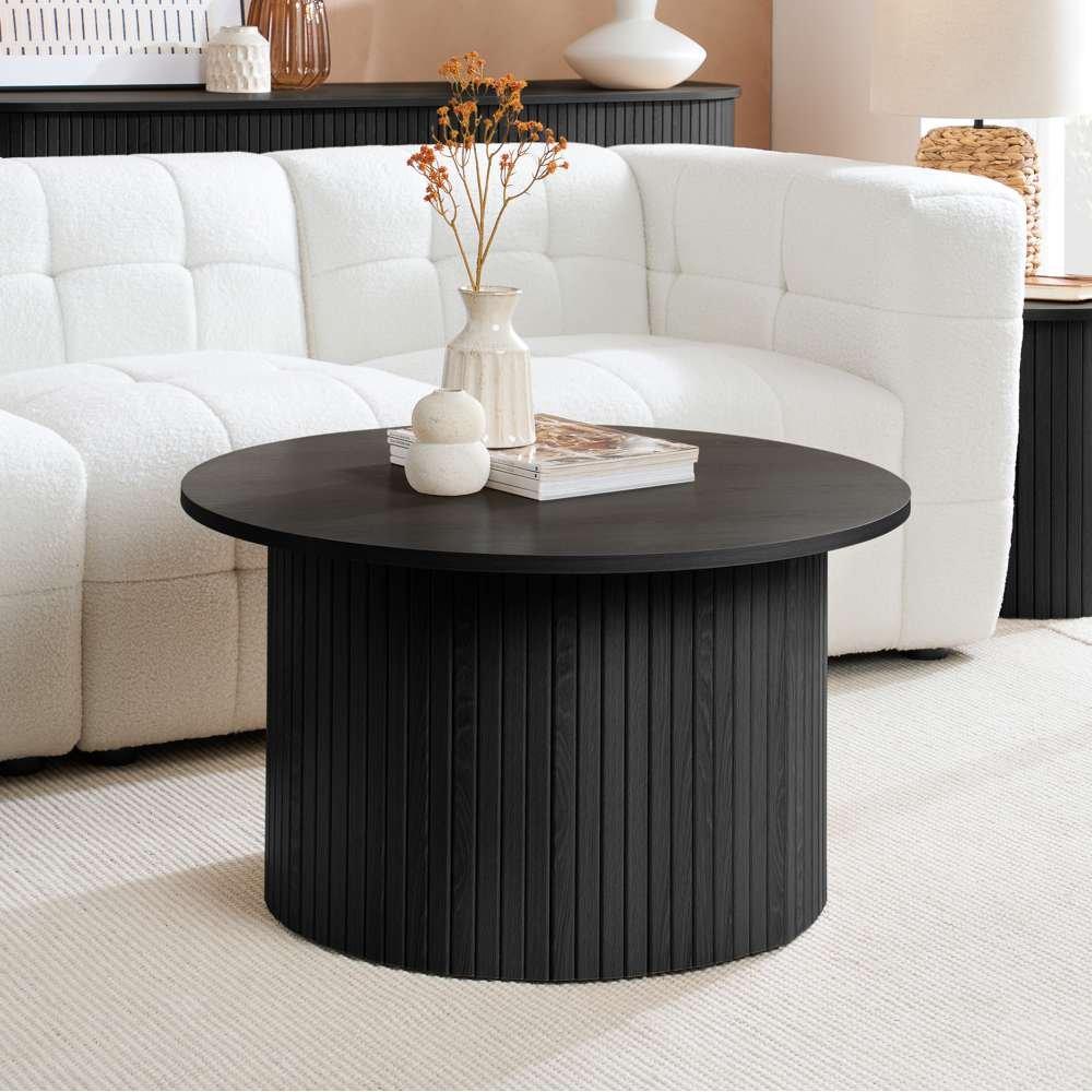 Birlea  Axel Round Fluted Coffee Table - Black