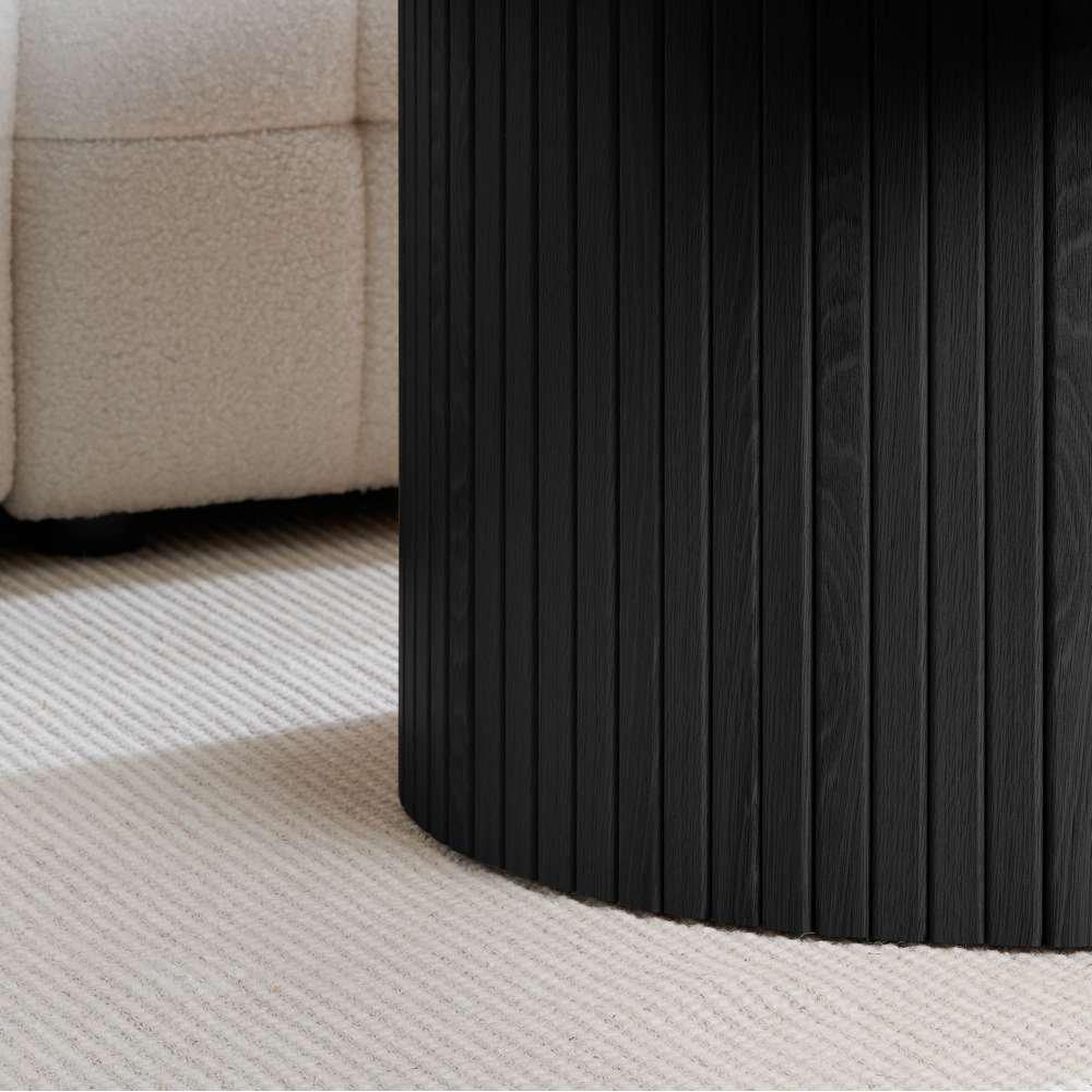 Black - Birlea - Axel Round Fluted Coffee Table - 2