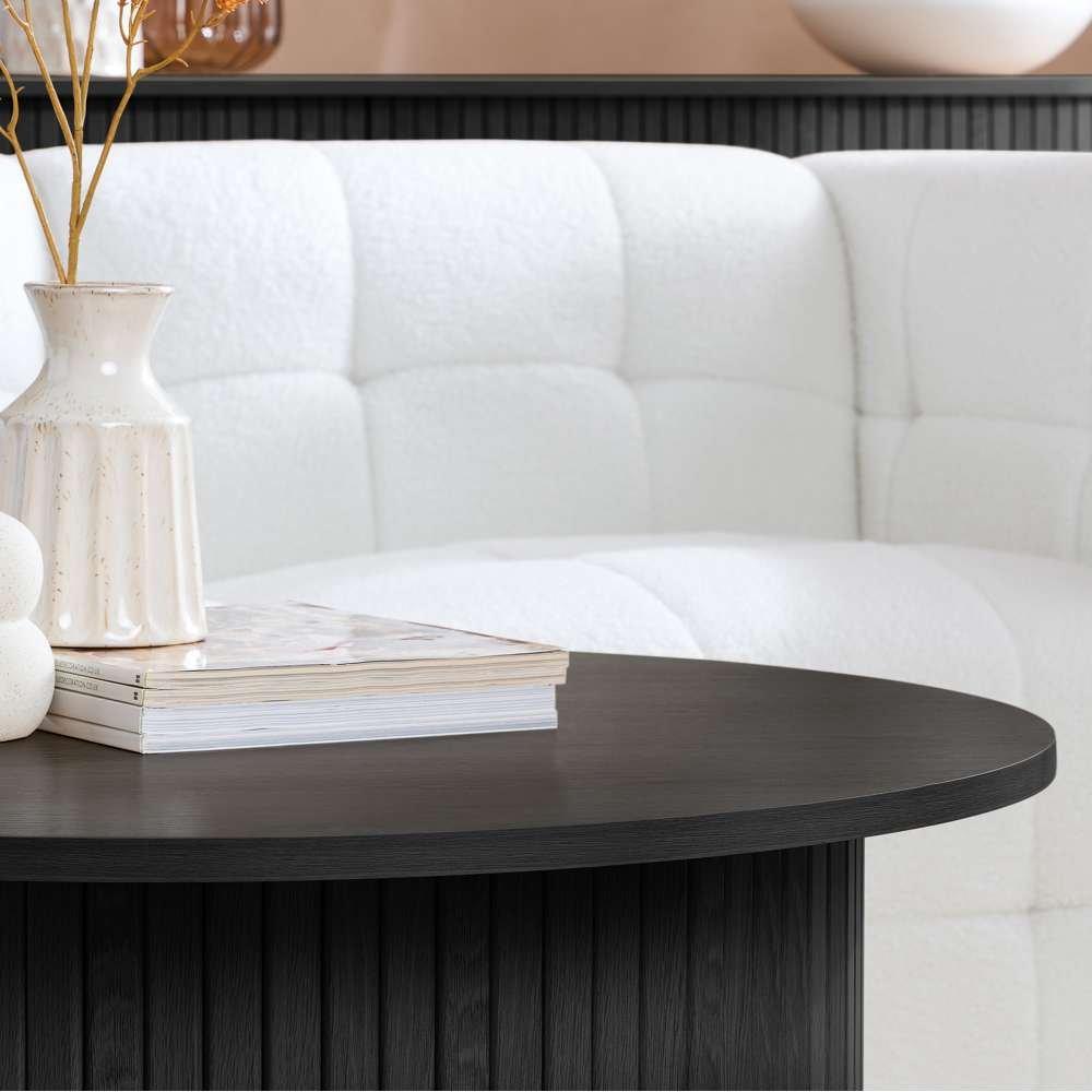 Black - Birlea - Axel Round Fluted Coffee Table - 3