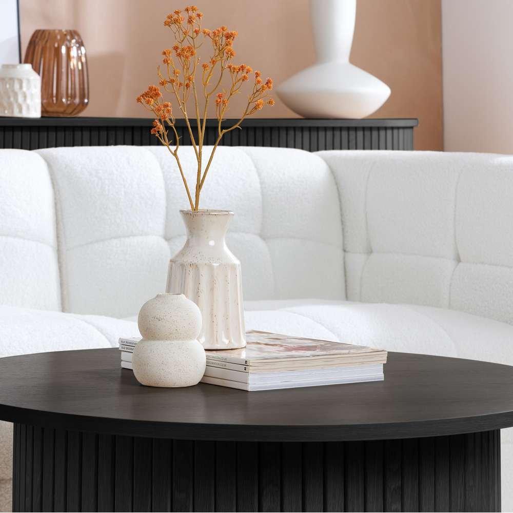 Black - Birlea - Axel Round Fluted Coffee Table - 4