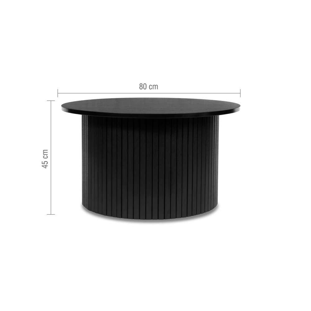 Black - Birlea - Axel Round Fluted Coffee Table - 7