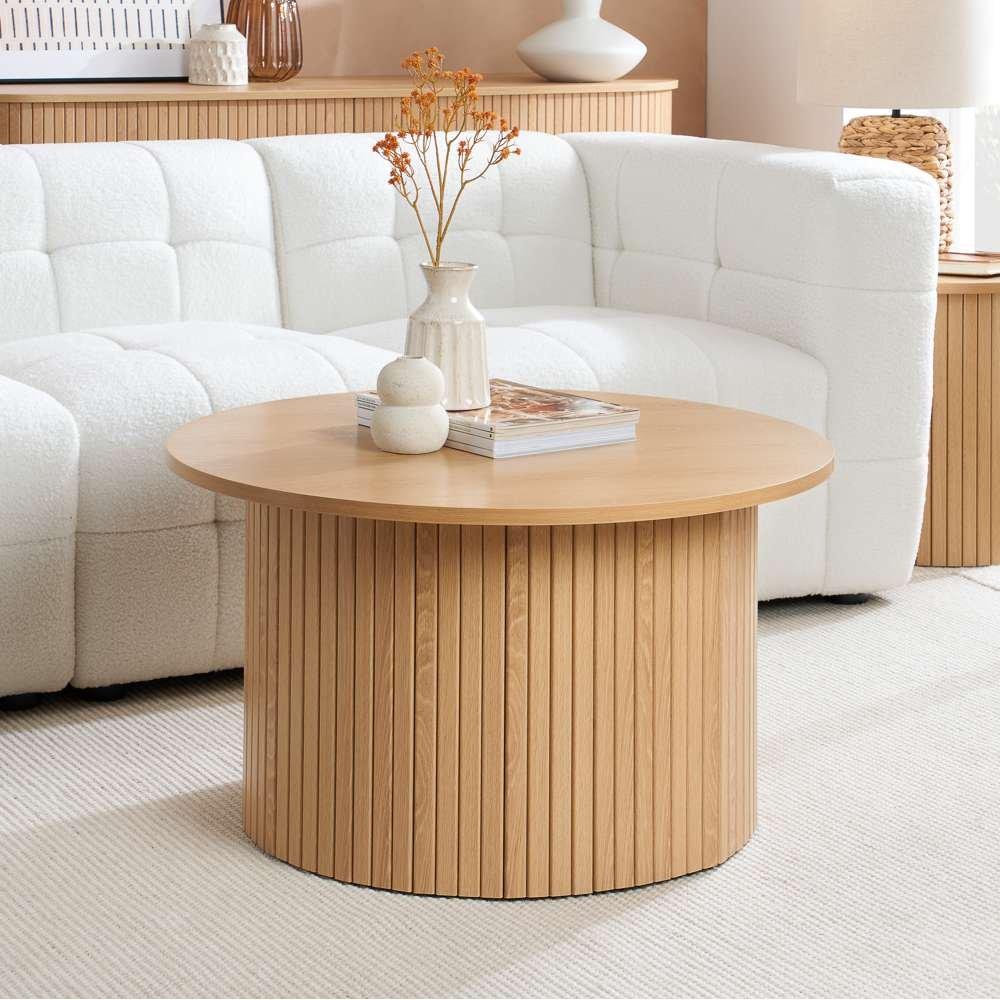 Birlea  Axel Round Fluted Coffee Table - Nude