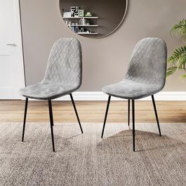 Lassic Luton Set Of 2 Padded Velvet Dining Chairs UKFR