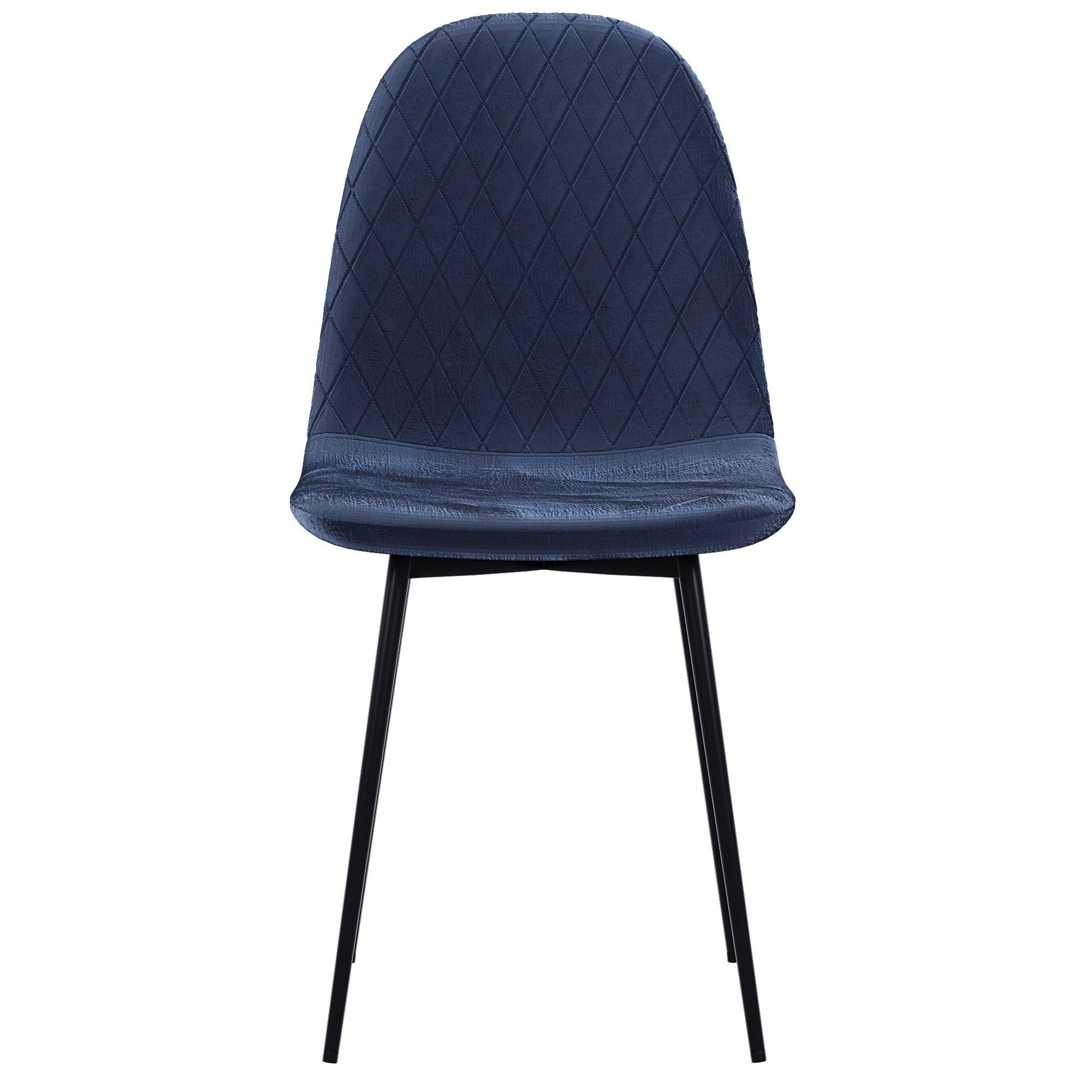 Blue - Lassic - Luton Set Of 2 Padded Velvet Dining Chairs UKFR - 9