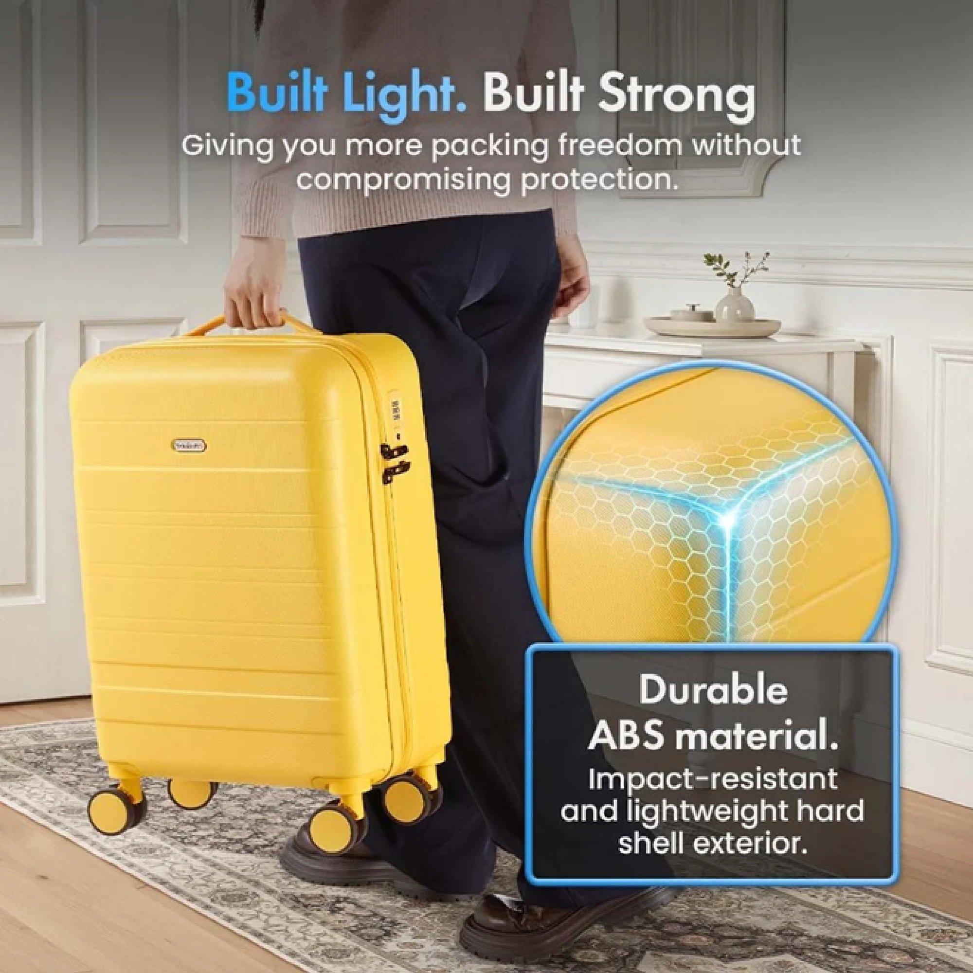 Yellow - VonHaus - ABS Green Luggage Set – 3 Piece - 2