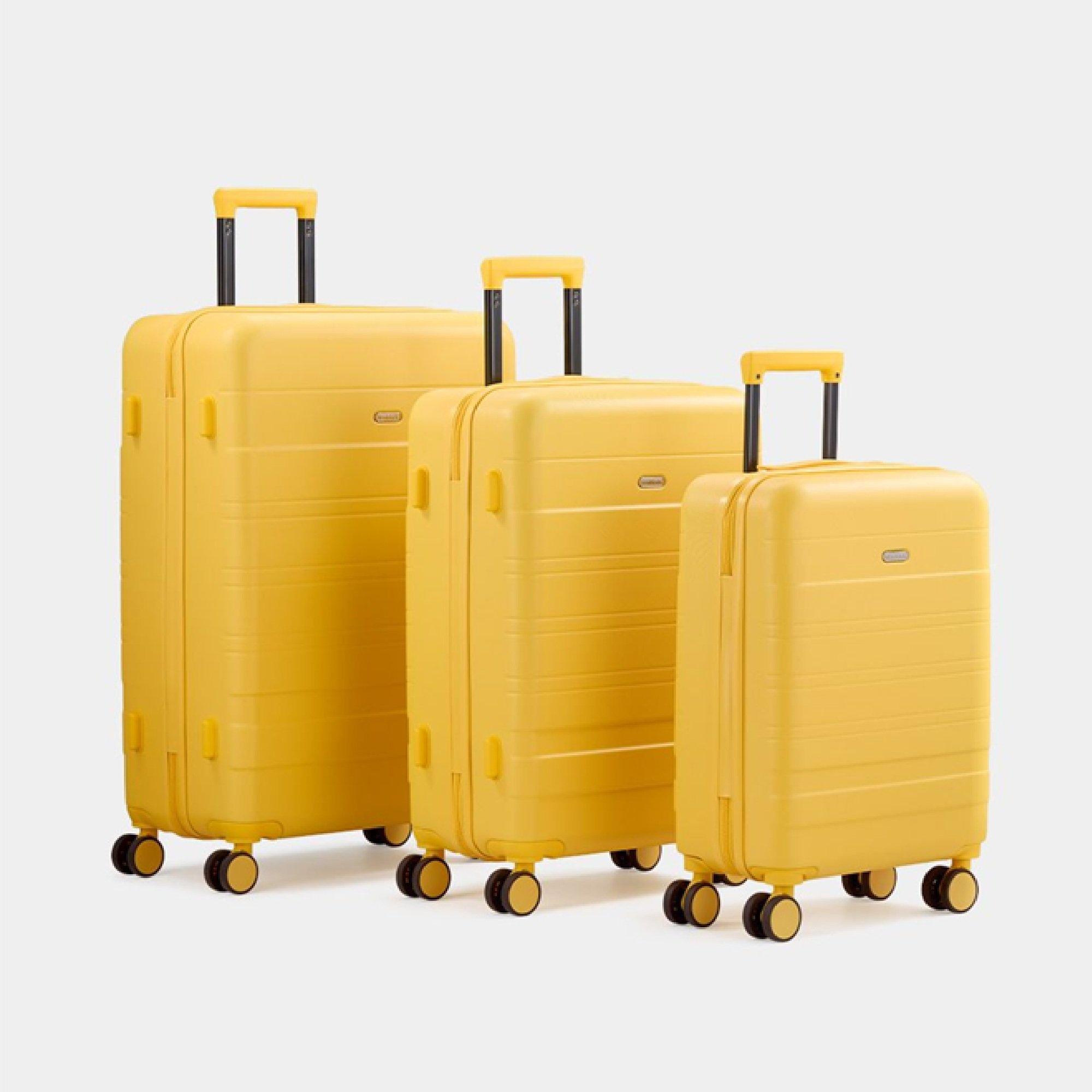 Yellow - VonHaus - ABS Green Luggage Set – 3 Piece - 9